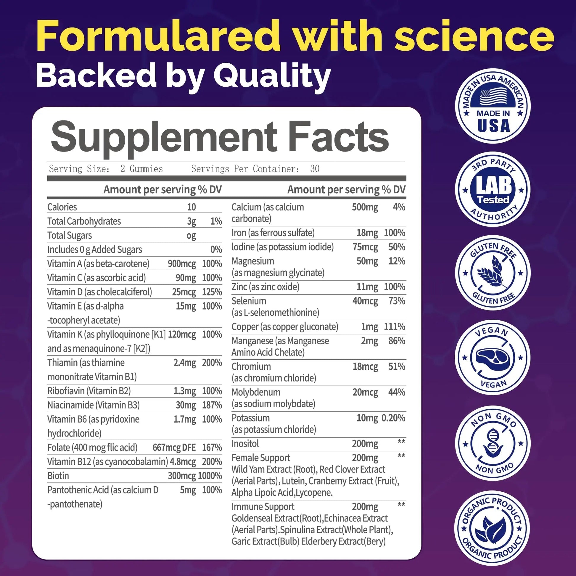 VCCVBB All-in-One Women's Multivitamin Gummies with Complete Vitamin & Mineral Complex, Herbal Blends for Energy, Overall Health VCCVBB buy supplements canada