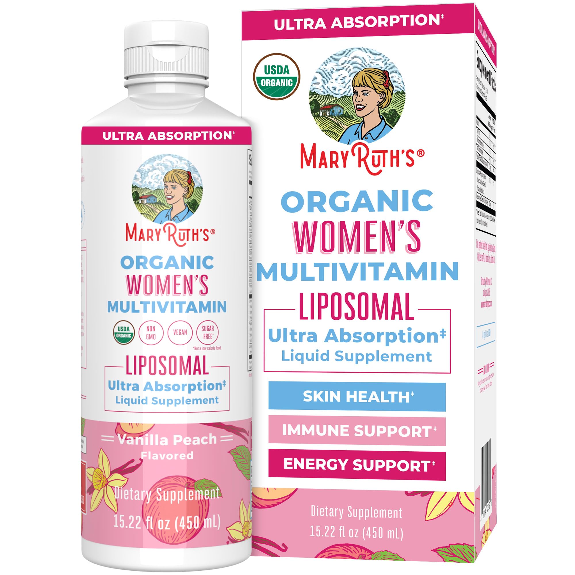 MaryRuth Organics USDA Organic Multivitamin for Women, Sugar Free Womens Multivitamin, Liquid Vitamins for Women, Immune Support Supplement, Ashwagandha, Methylfolate, Vegan, Non-GMO, 15.22 Fl Oz MARYRUTH'S buy supplements canada