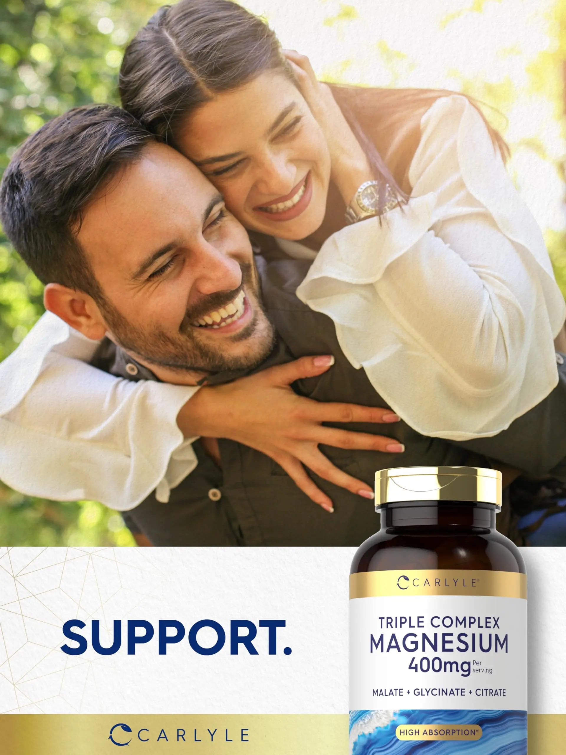 Carlyle Triple Magnesium Complex | 400 mg | 240 Capsules | Magnesium Malate, Glycinate & Citrate | Vegetarian, Non-GMO, and Gluten Free Supplement Carlyle buy supplements canada