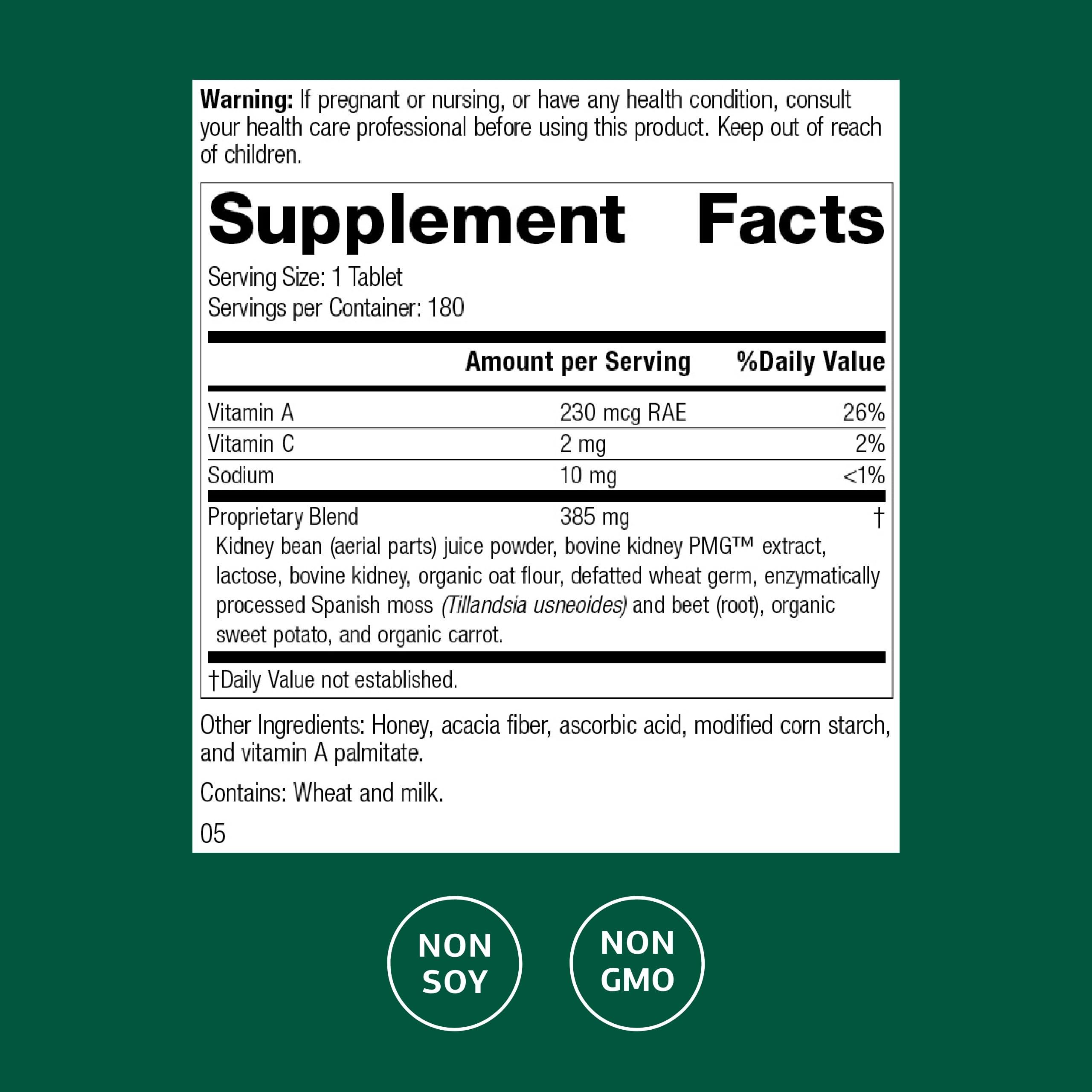 Standard Process Renafood - Supports Healthy Kidney Function & Antioxidant Activity - Contains Vitamins A - Non-Soy - 180 Tablets Standard Process Inc. buy supplements canada