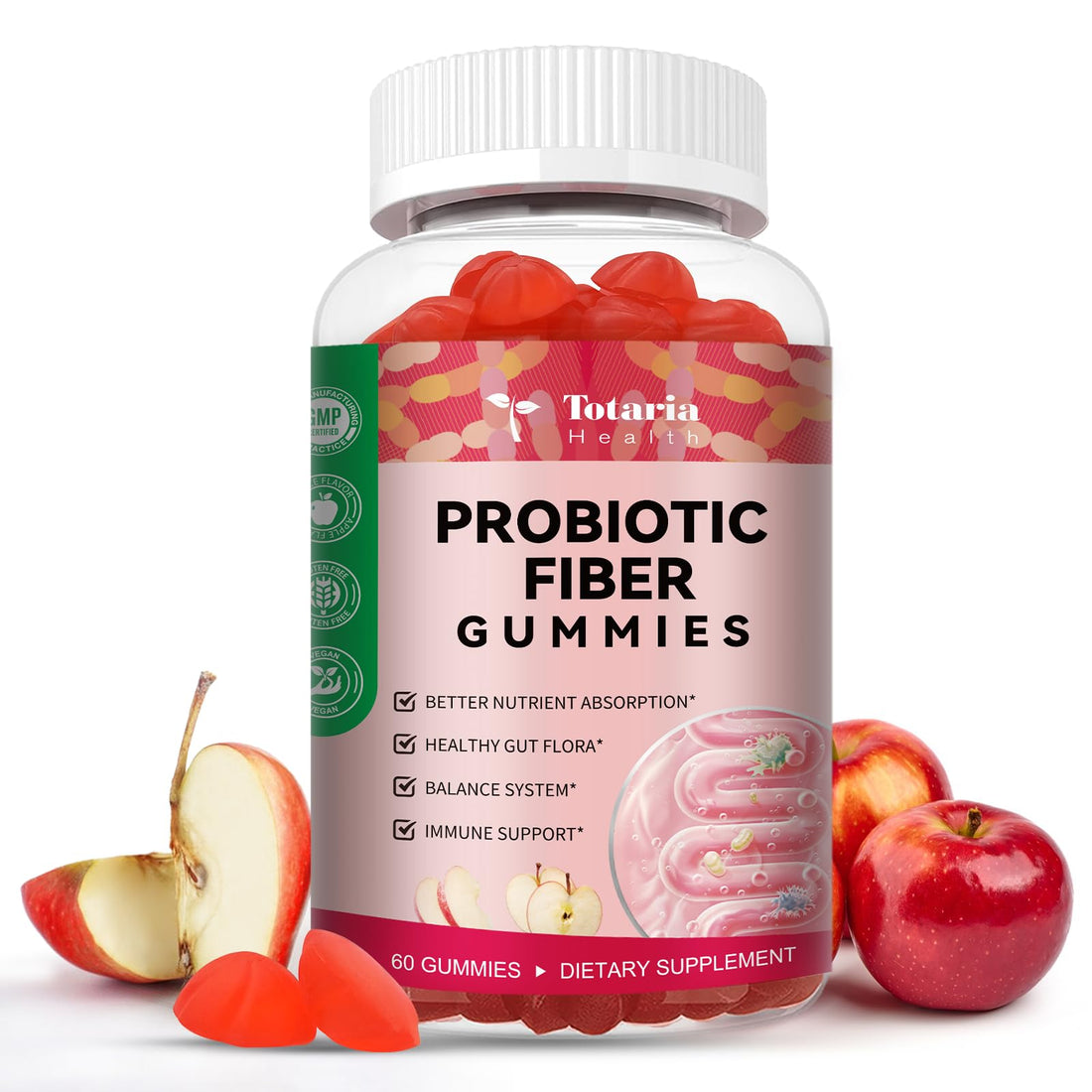 9-in-1 Probiotic Prebiotic Fiber Gummies for Adults & Teens 16G Fiber per Serving, Psyllium Husk Fiber Supplement with 5 Billion CFU Bacillus Coagulans - OzHealthStandard