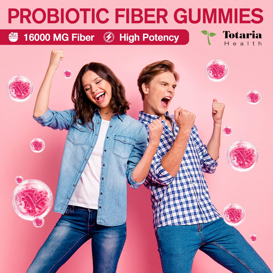 9-in-1 Probiotic Prebiotic Fiber Gummies for Adults & Teens 16G Fiber per Serving, Psyllium Husk Fiber Supplement with 5 Billion CFU Bacillus Coagulans - OzHealthStandard