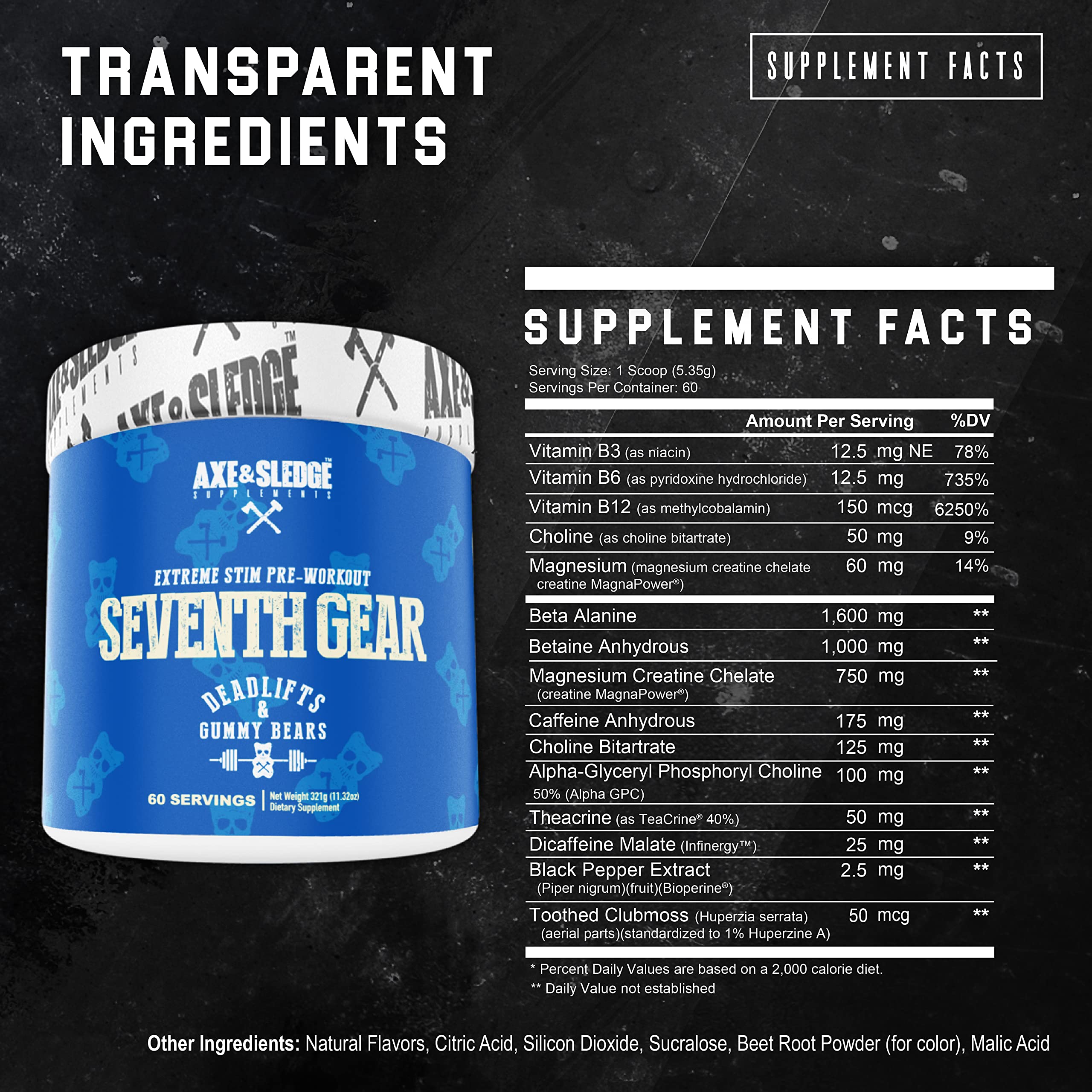 Axe & Sledge Supplements Seventh Gear Extreme Stimulant-Based Pre-Workout with TeaCrine Axe & Sledge buy supplements canada