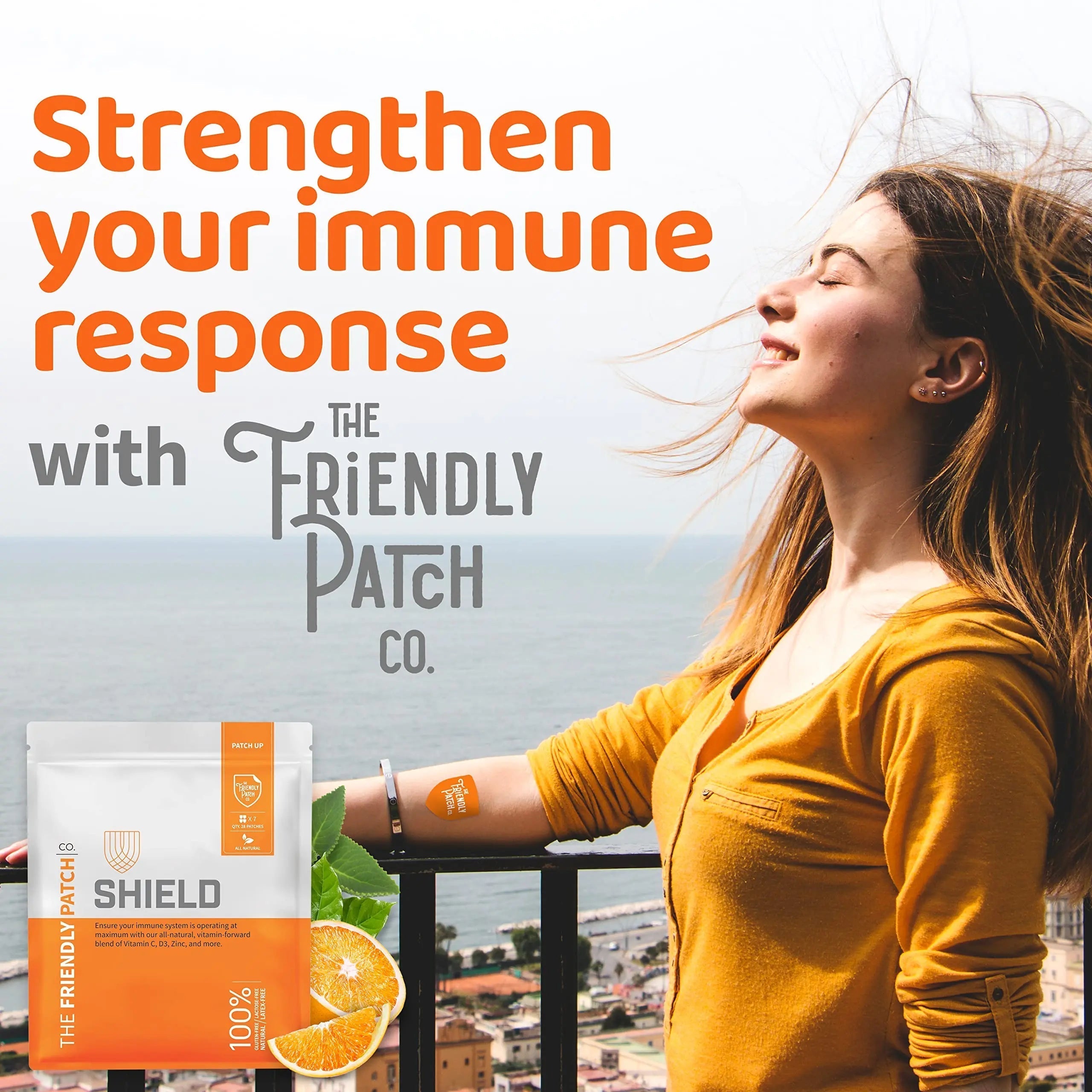 The Friendly Patch Shield Immunity Support Patch | Wearable Immune Boosters for Adults with Vitamin D3, C and Zinc The Friendly Patch CO. buy supplements canada