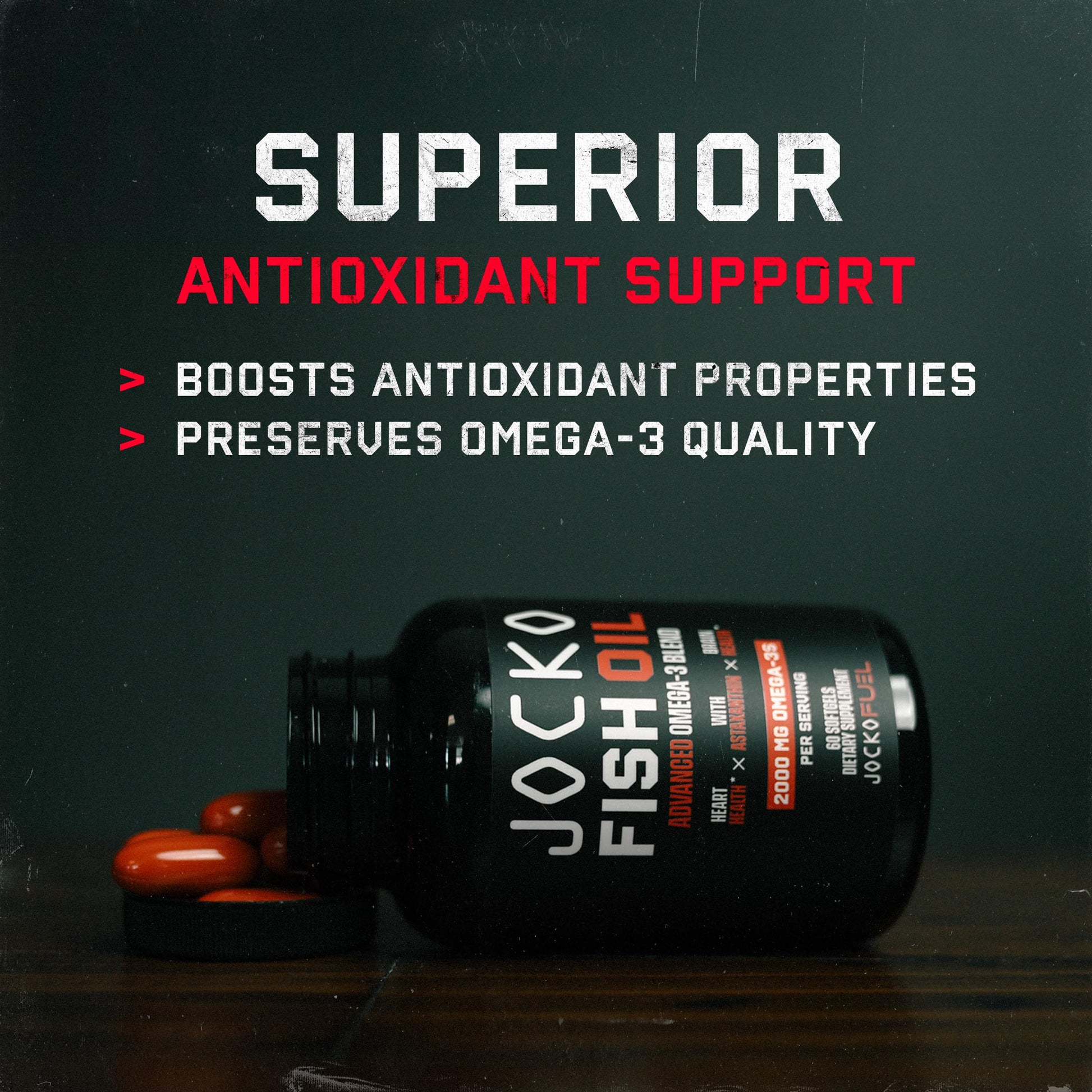 Jocko Fuel Omega 3 Fish Oil Supplement 2000mg - Burpless Fatty Acid Supplement, Wild Caught, Powerful Antioxidant with Astaxanthin (60 Capsules) Jocko Fuel buy supplements canada