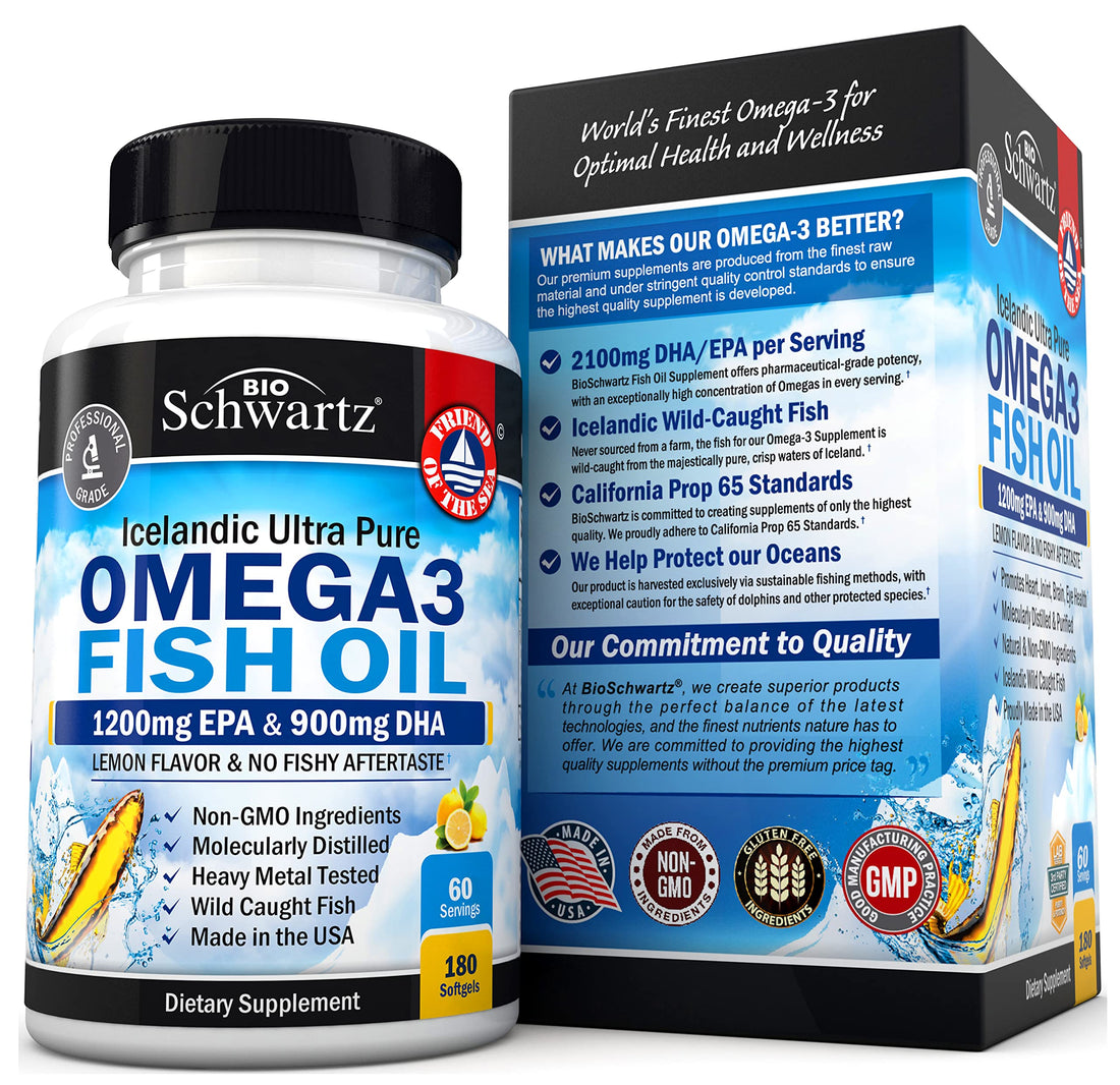 Omega 3 Fish Oil Supplement - 1200mg EPA and 900mg DHA Fatty Acid Per Serving BioSchwartz buy supplements canada