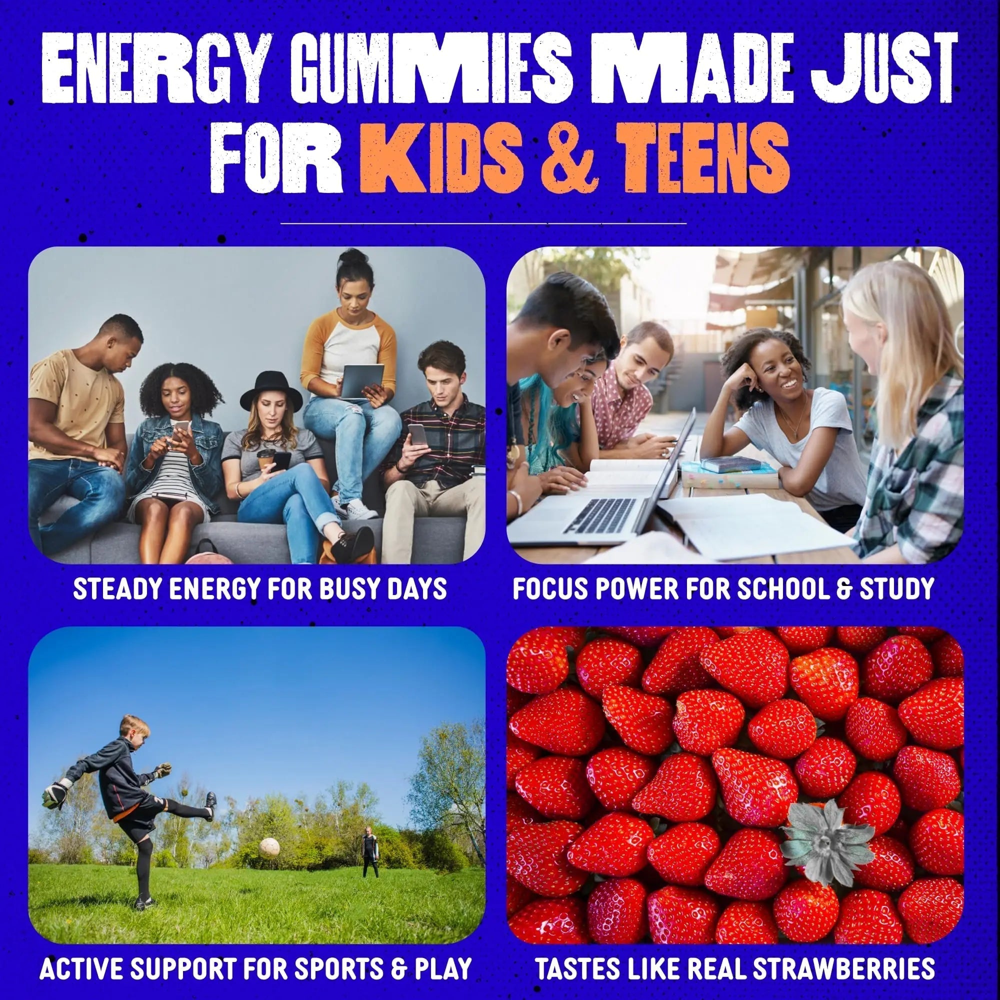 SAM+LEO Vitamin B Complex Gummies with Biotin for Kids & Teens - Caffeine-Free Focus & Energy Support Supplement Gummies | SAM+LEO buy supplements canada