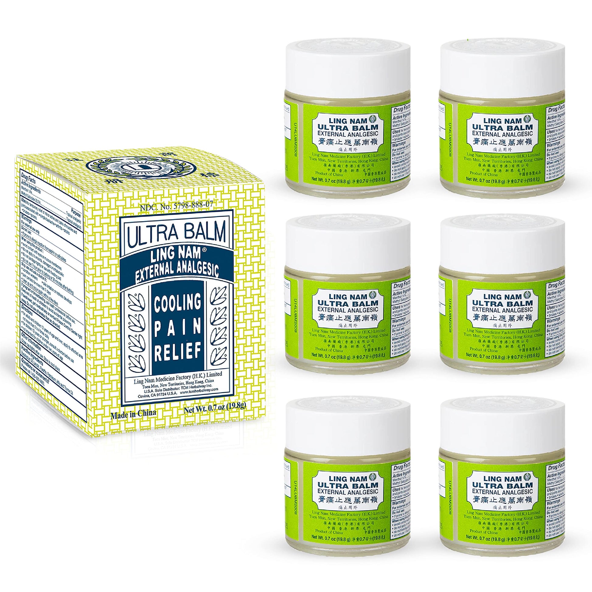 Ling Nam Ultra Balm External Analgesic, for Cooling Pain Relief Simple Backache Arthritis Strains Bruises Sprain, Muscle Pain, Muscle Soreness, 0.7oz/19.8g (Pack of 6) Ling Nam buy supplements canada