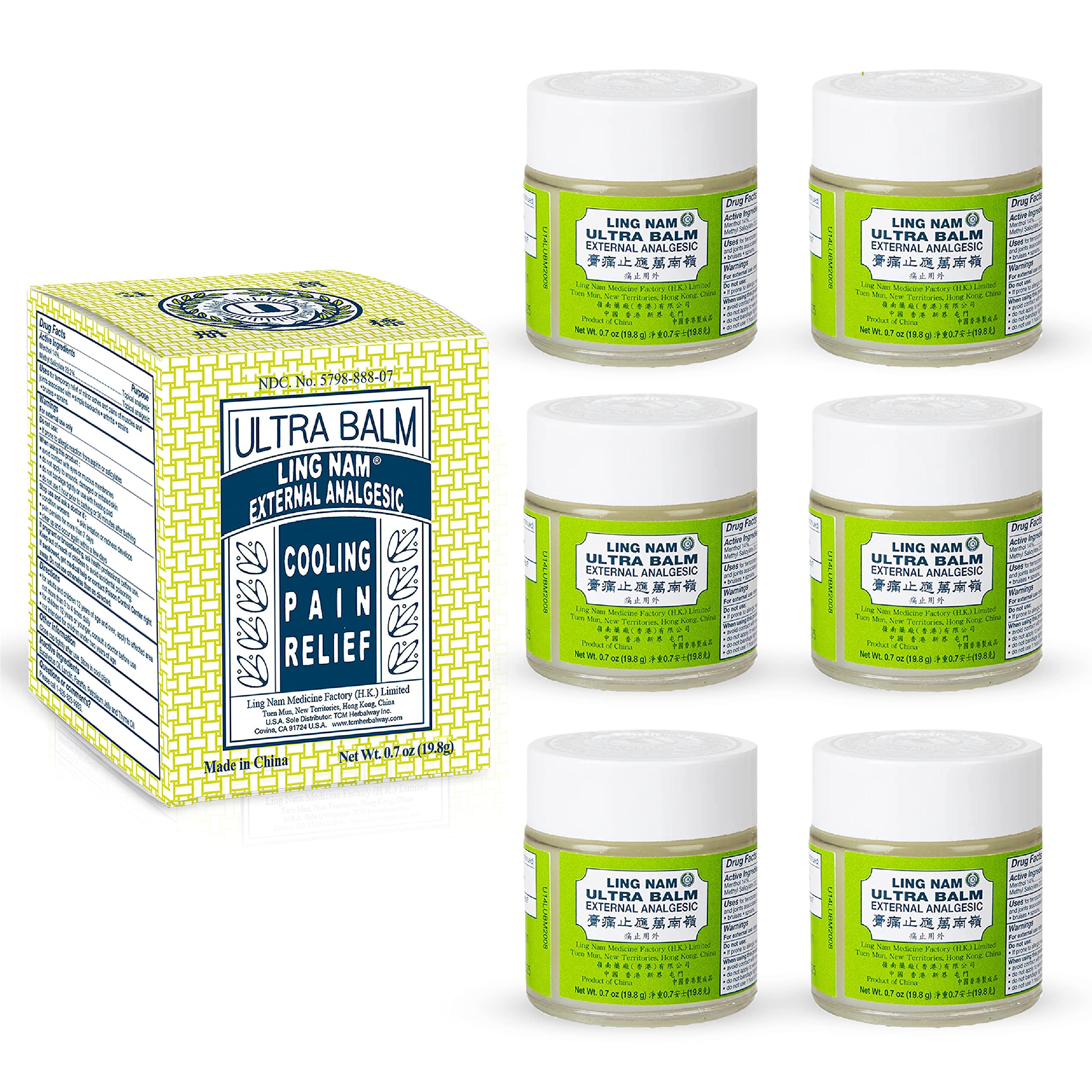 Ling Nam Ultra Balm External Analgesic, for Cooling Pain Relief Simple Backache Arthritis Strains Bruises Sprain, Muscle Pain, Muscle Soreness, 0.7oz/19.8g (Pack of 6) Ling Nam buy supplements canada