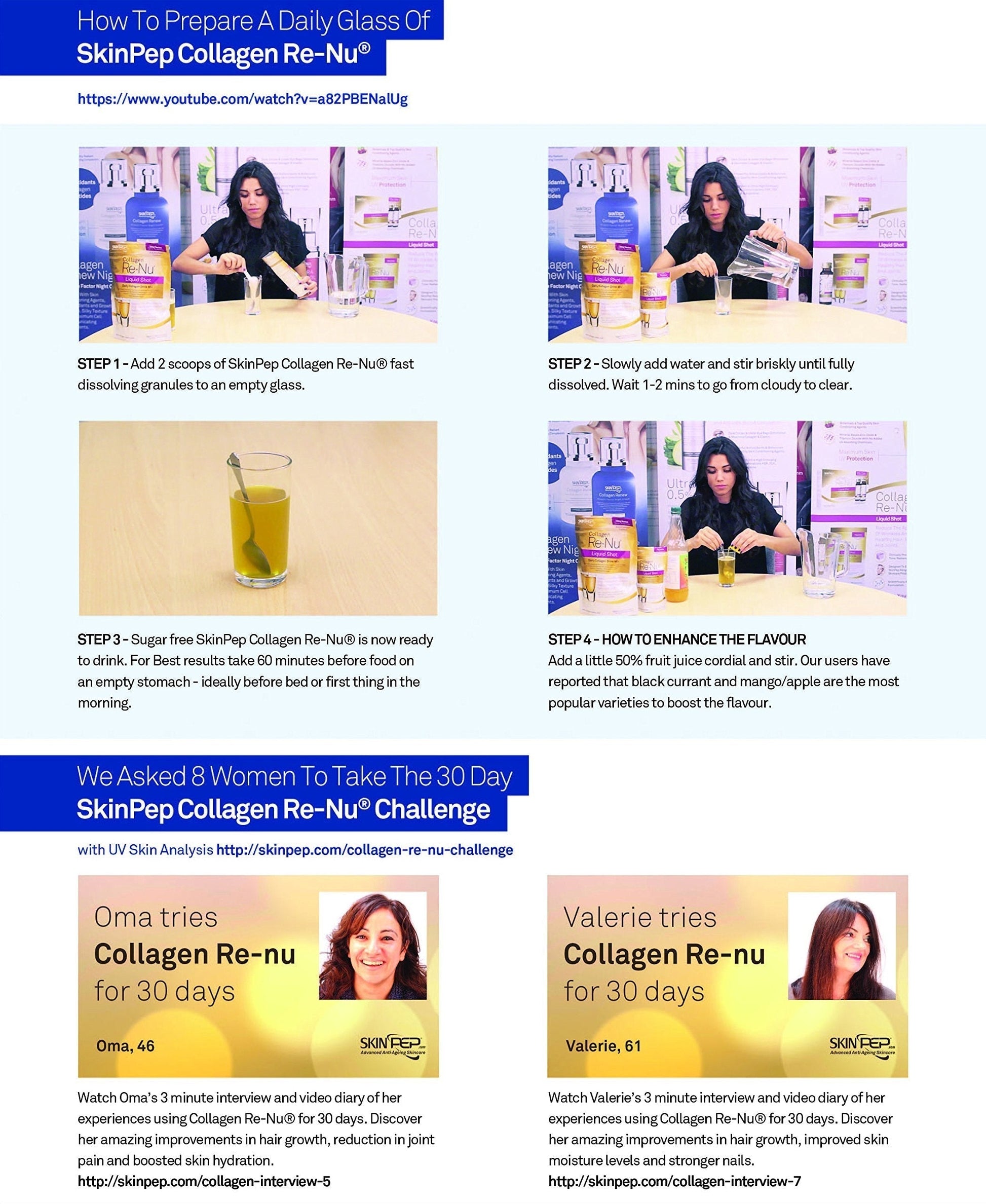 Premium Hydrolysed Marine Collagen Peptide Powder + VIT C, B Complex Hyaluronic Acid, & Stevia. Delicious Taste/No Fishy Smell - SkinPep® Collagen Re-Nu 300g - 30 Days Supply SkinPep buy supplements canada