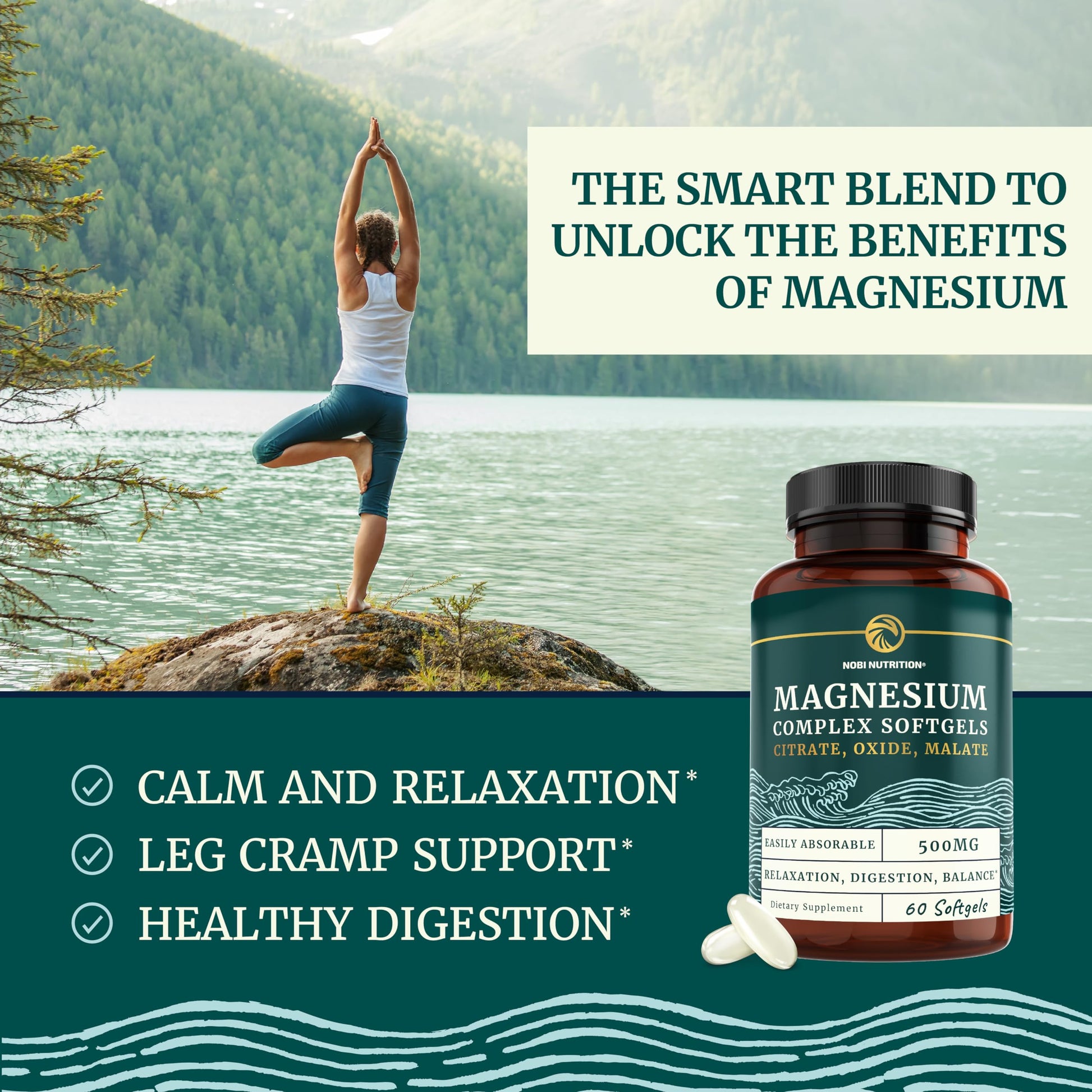 Triple Magnesium Softgels | Citrate, Malate, & Oxide | Highly Absorbable Magnesium Nobi Nutrition buy supplements canada