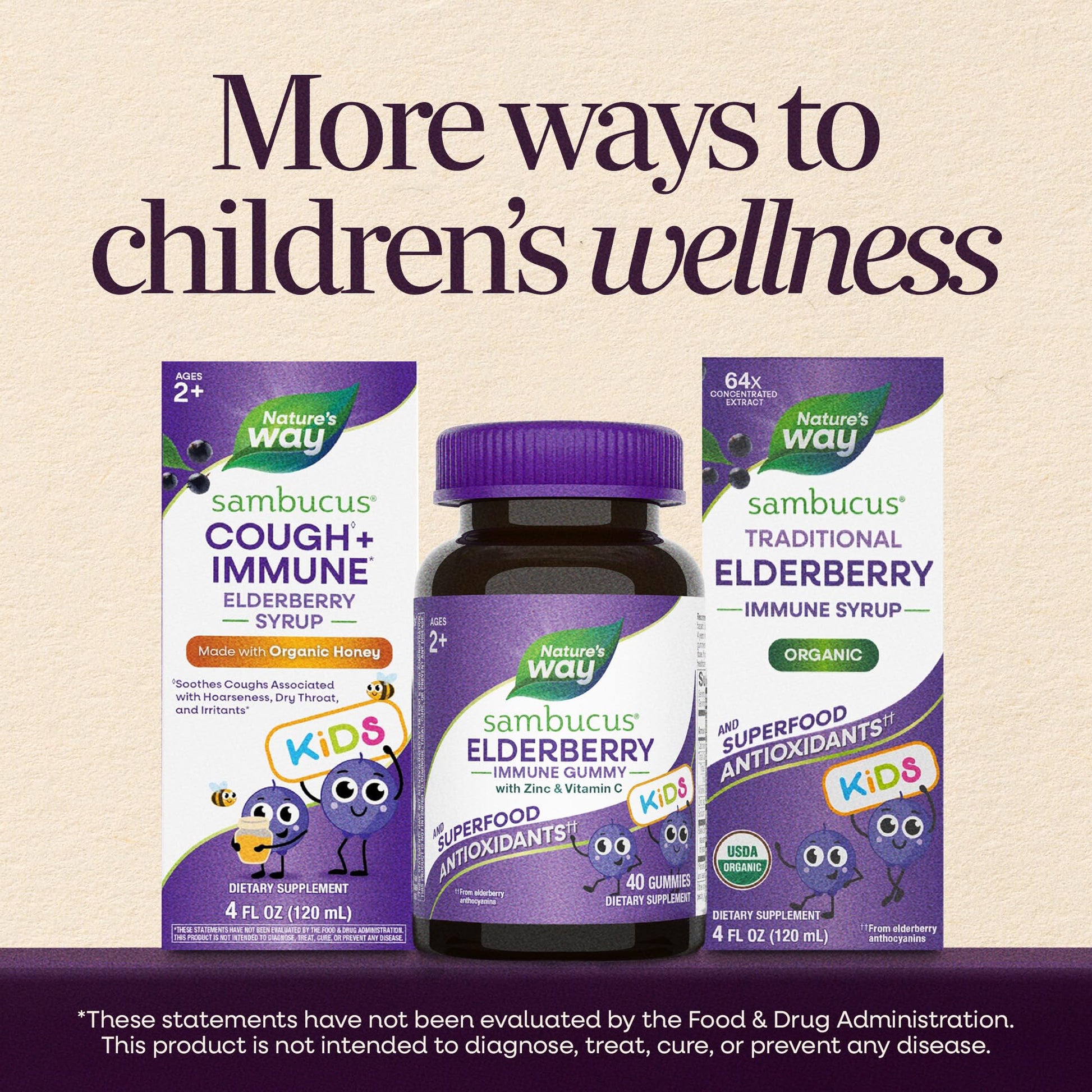Nature’s Way Sambucus Kids Elderberry Immune Gummies with Black Elderberry Extract, Daily Immune Support Gummy with Vitamin C and Zinc Nature's Way buy supplements canada