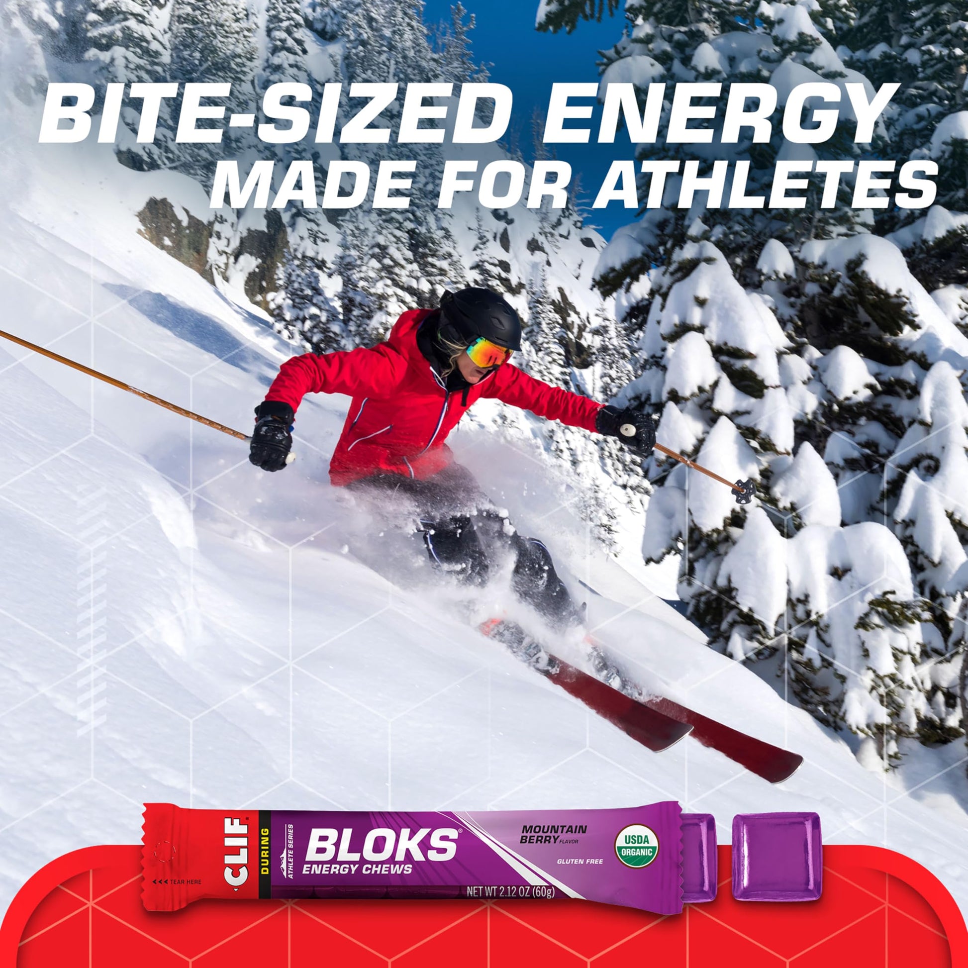 CLIF BLOKS - Mountain Berry Flavor - Energy Chews - Non-GMO - Plant Based - Fast Fuel for Cycling and Running - Quick Carbohydrates and Electrolytes - 2.12 oz. (18 Count) CLIF Bar buy supplements canada