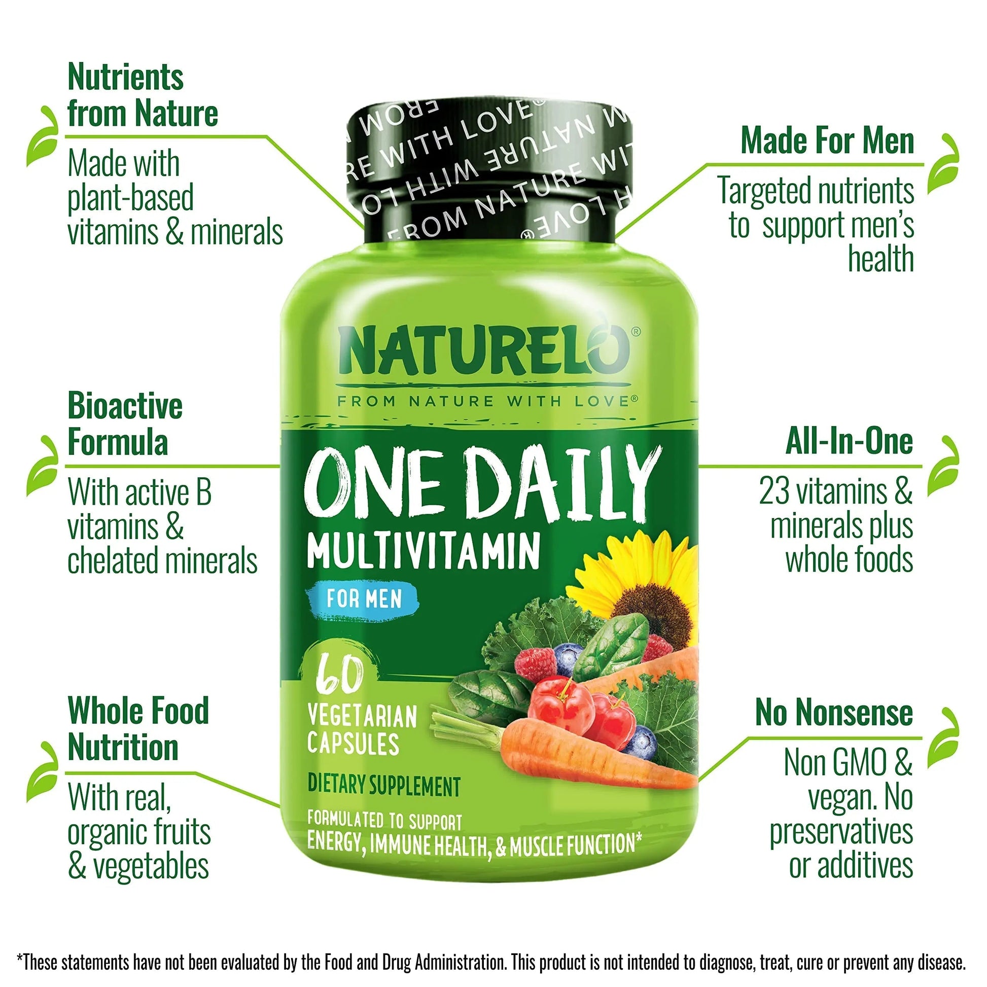 NATURELO One Daily Multivitamin for Women, 60 Capsules and One Daily Multivitamin for Men, 60 Capsules - 2 Month Supply Bundle NATURELO buy supplements canada