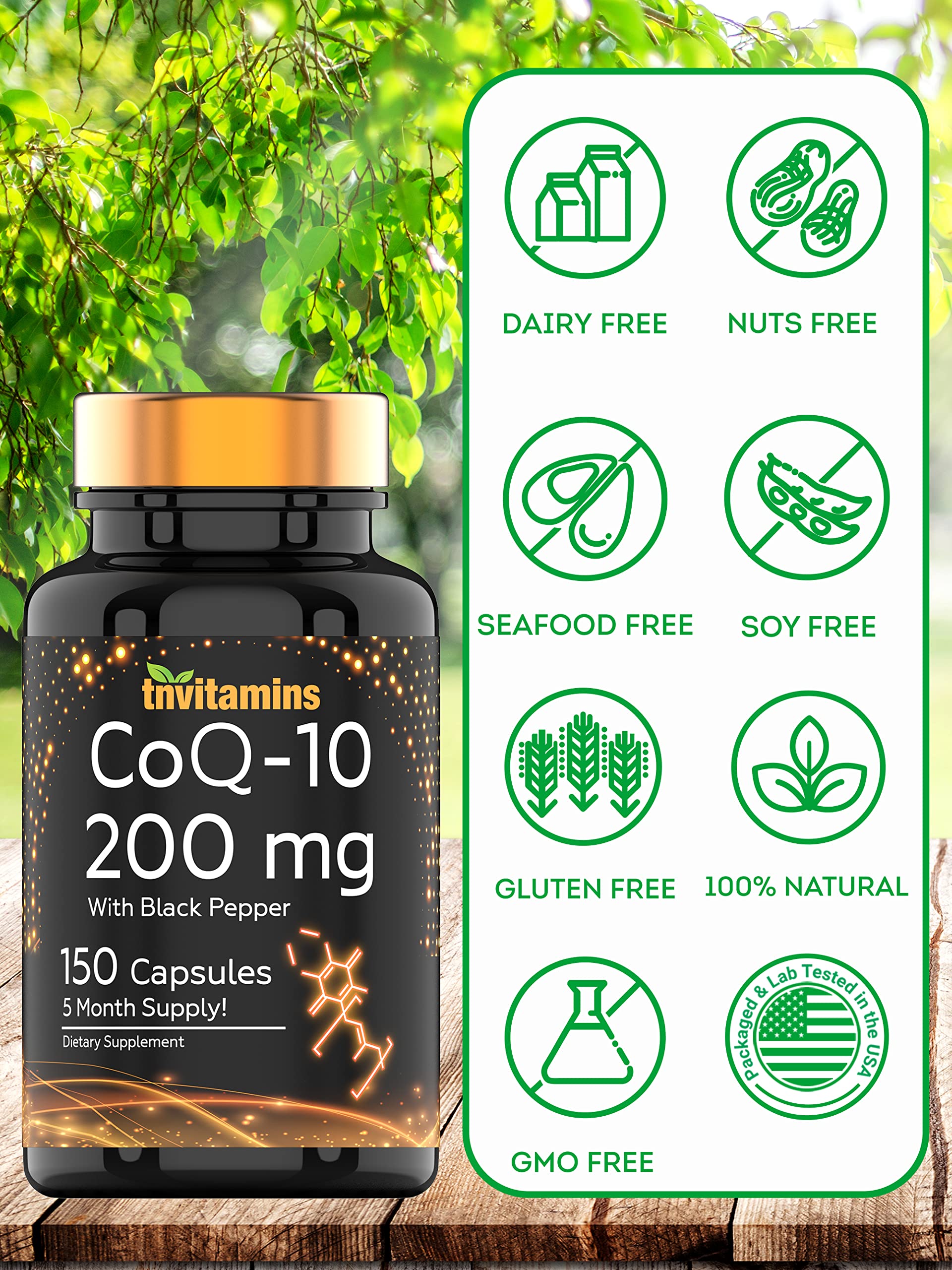 tnvitamins Ultra Potent CoQ-10 200 MG - 150 Capsules with Black Pepper Extract tnvitamins buy supplements canada