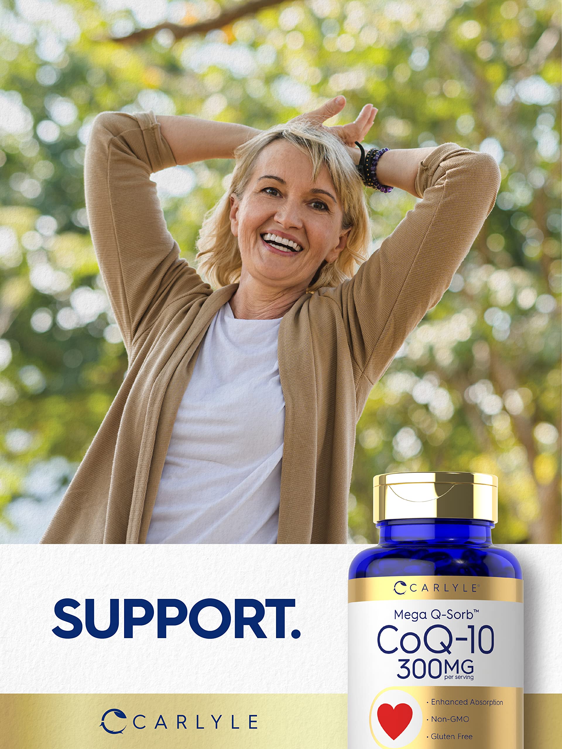 Carlyle CoQ10 300mg | 120 Softgels | Mega Q-Sorb Coenzyme Q-10 | with Black Pepper Carlyle buy supplements canada