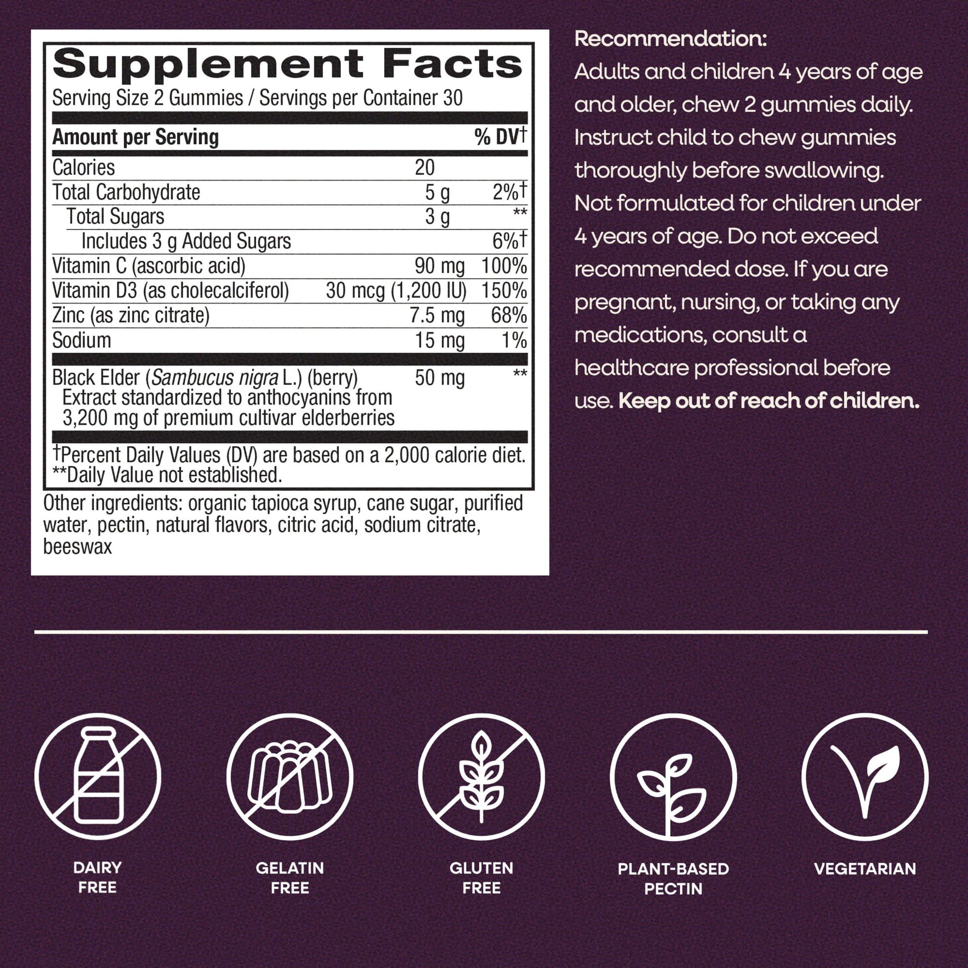 Nature’s Way Sambucus Elderberry Gummies, Immune Support Gummy for Adults & Kids Ages 4+ with Black Elderberry Extract, Vitamin C Nature's Way buy supplements canada