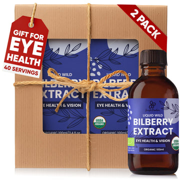Grandpa Gifts from Granddaughter Wild Bilberry Extract USDA Organic Alcohol-Free 2x3.4oz Bottle of Liquid Bilberry Gift for Grandpa Health Gifts for Eyes High Bioavailability Liquid Extract 40 Serving Jungle Powders buy supplements canada