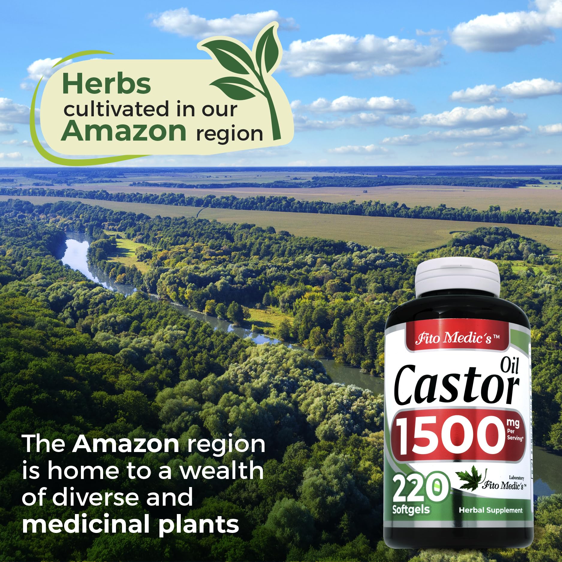 Lab | castor oil pills |220 softgels |1500 mg| castor oil capsules | castor oil capsules organic FITO MEDIC'S buy supplements canada