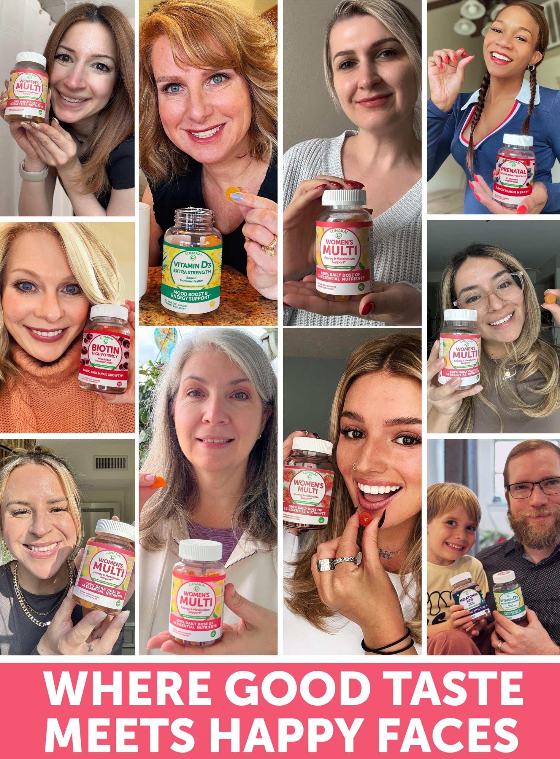 Lunakai USA Made Womens Multivitamin Gummies – Delicious Daily 16 Multi Vitamins for Women – Wellness, Energy & Essential Health Support, 60ct Lunakai buy supplements canada