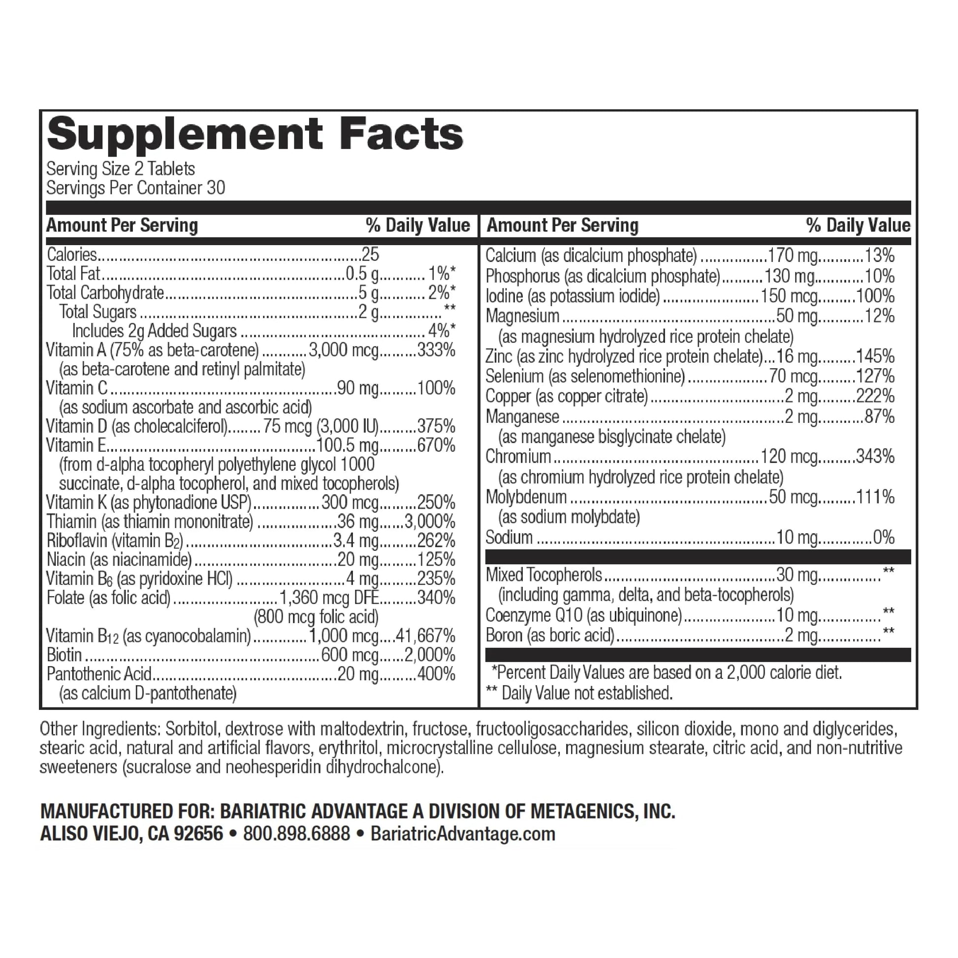 Bariatric Advantage Chewable Advanced Multi EA Without Iron - High Potency Daily Multivitamin - for Bariatric Surgery Patients Including Bariatric Advantage buy supplements canada