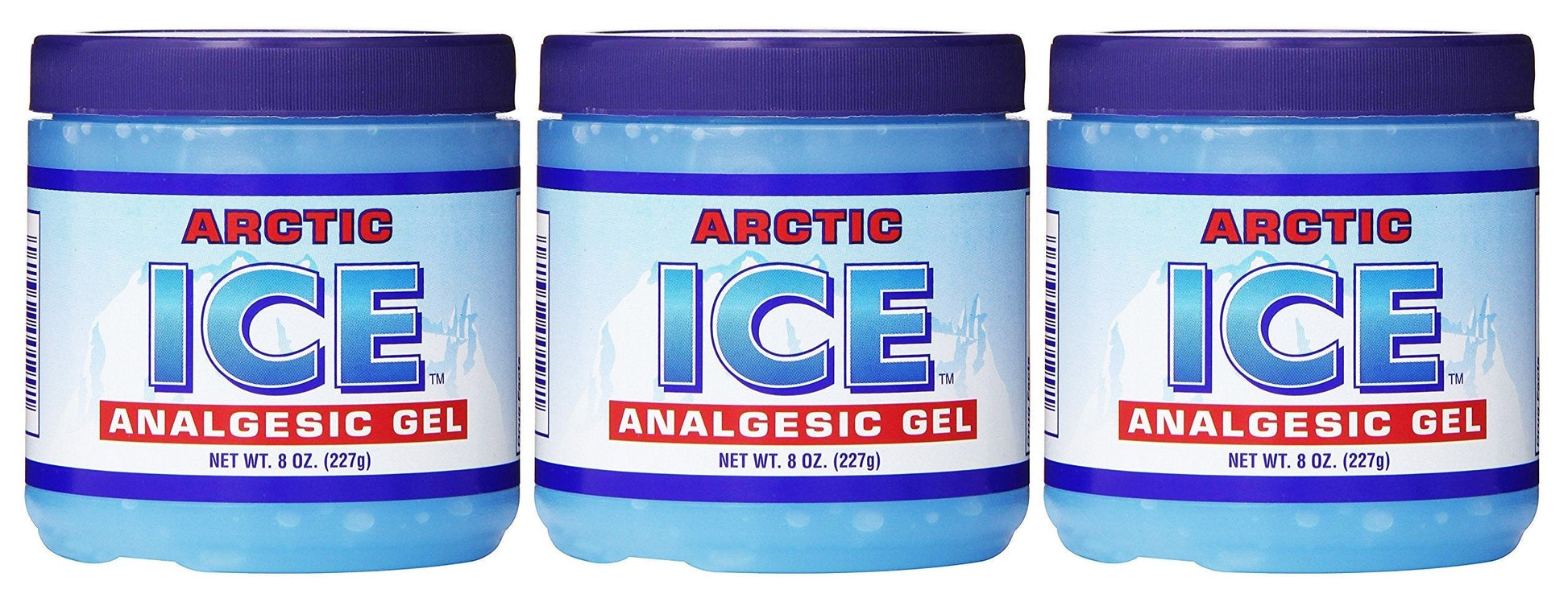 ARCTIC ICE Set of 3 Pain Relief Analgesic Gels! 8oz Each! Temporarily Relieves Muscle Aches, Backaches, Strains, Sprains, Arthritis, Bruises, Sports Injuries! Made in USA! (3) ARCTIC ICE buy supplements canada