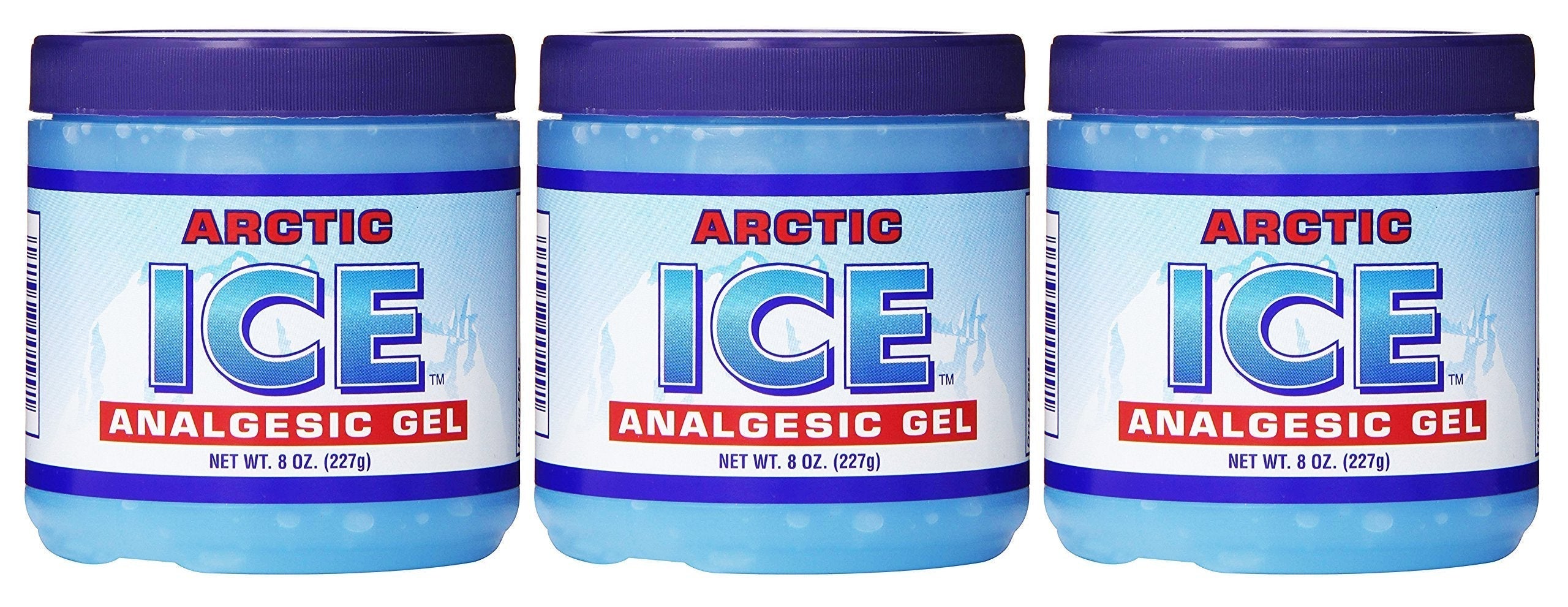 ARCTIC ICE Set of 3 Pain Relief Analgesic Gels! 8oz Each! Temporarily Relieves Muscle Aches, Backaches, Strains, Sprains, Arthritis, Bruises, Sports Injuries! Made in USA! (3) ARCTIC ICE buy supplements canada