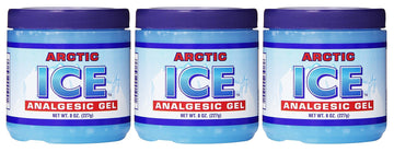 ARCTIC ICE Set of 3 Pain Relief Analgesic Gels! 8oz Each! Temporarily Relieves Muscle Aches, Backaches, Strains, Sprains, Arthritis, Bruises, Sports Injuries! Made in USA! (3) ARCTIC ICE buy supplements canada