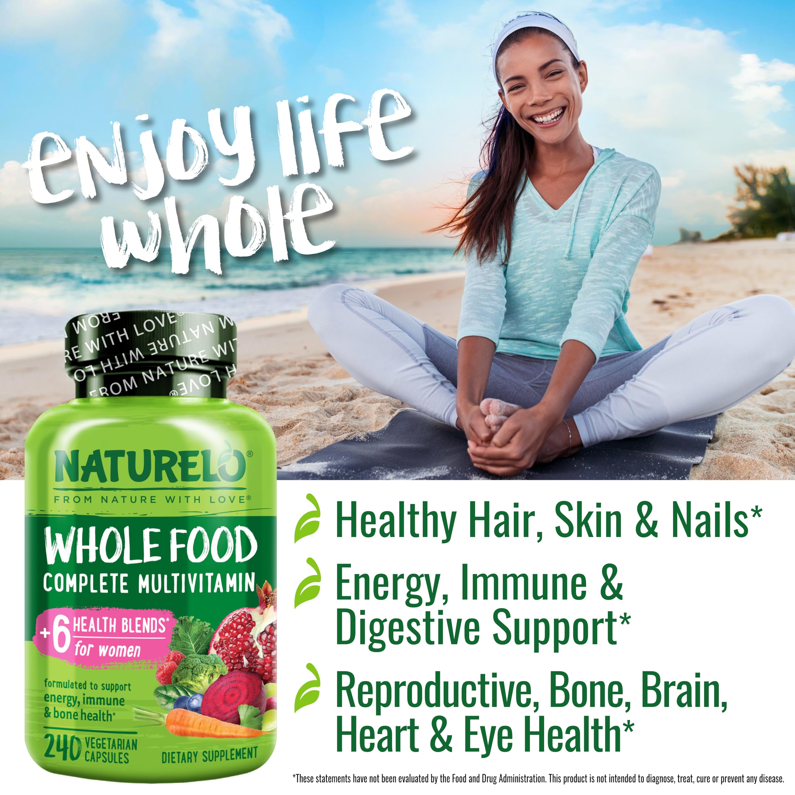 NATURELO Whole Food Multivitamin for Women - with Vitamins, Minerals, & Organic Extracts - Supplement for Energy and Heart Health NATURELO buy supplements canada