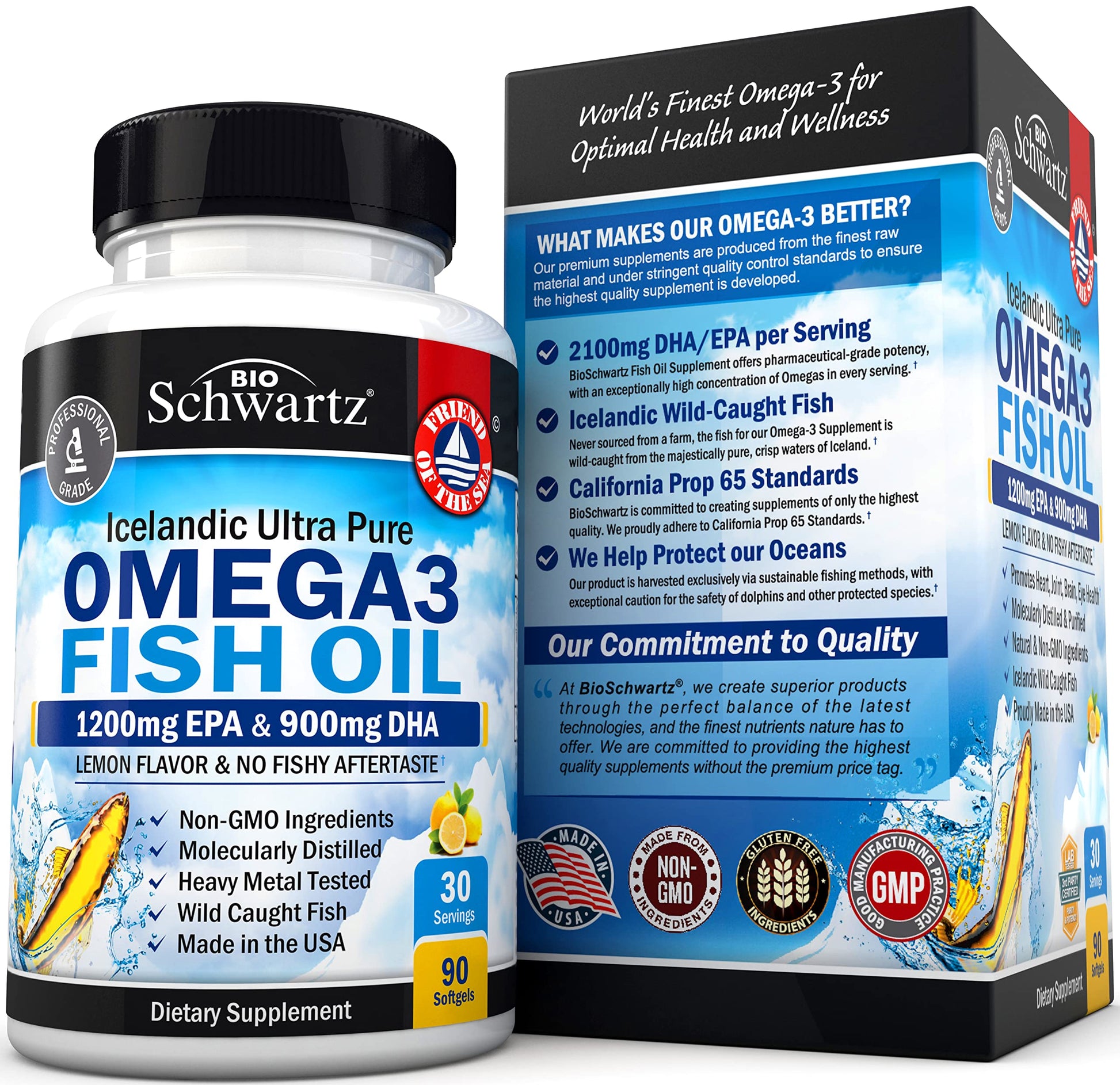 Omega 3 Fish Oil Supplement - 1200mg EPA and 900mg DHA Fatty Acid Per Serving BioSchwartz buy supplements canada