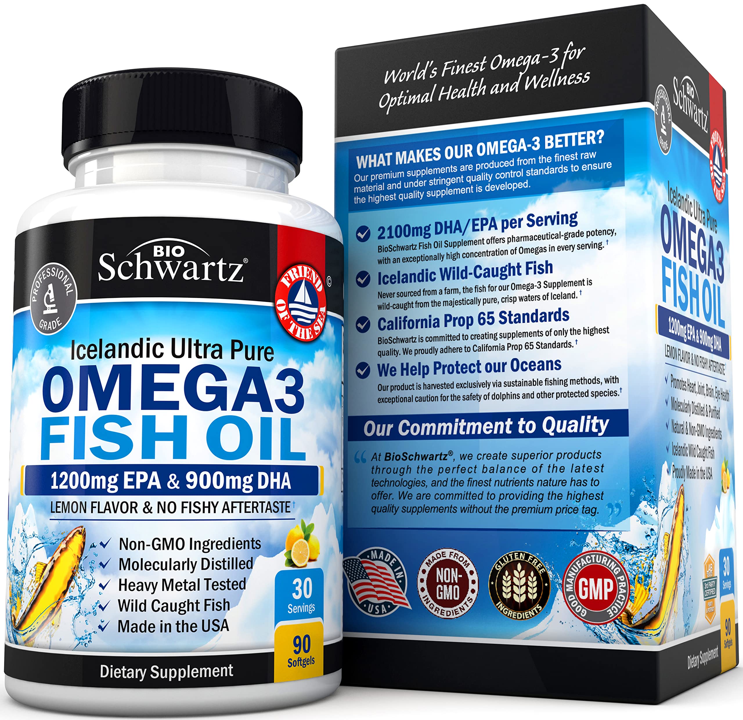 Omega 3 Fish Oil Supplement - 1200mg EPA and 900mg DHA Fatty Acid Per Serving BioSchwartz buy supplements canada