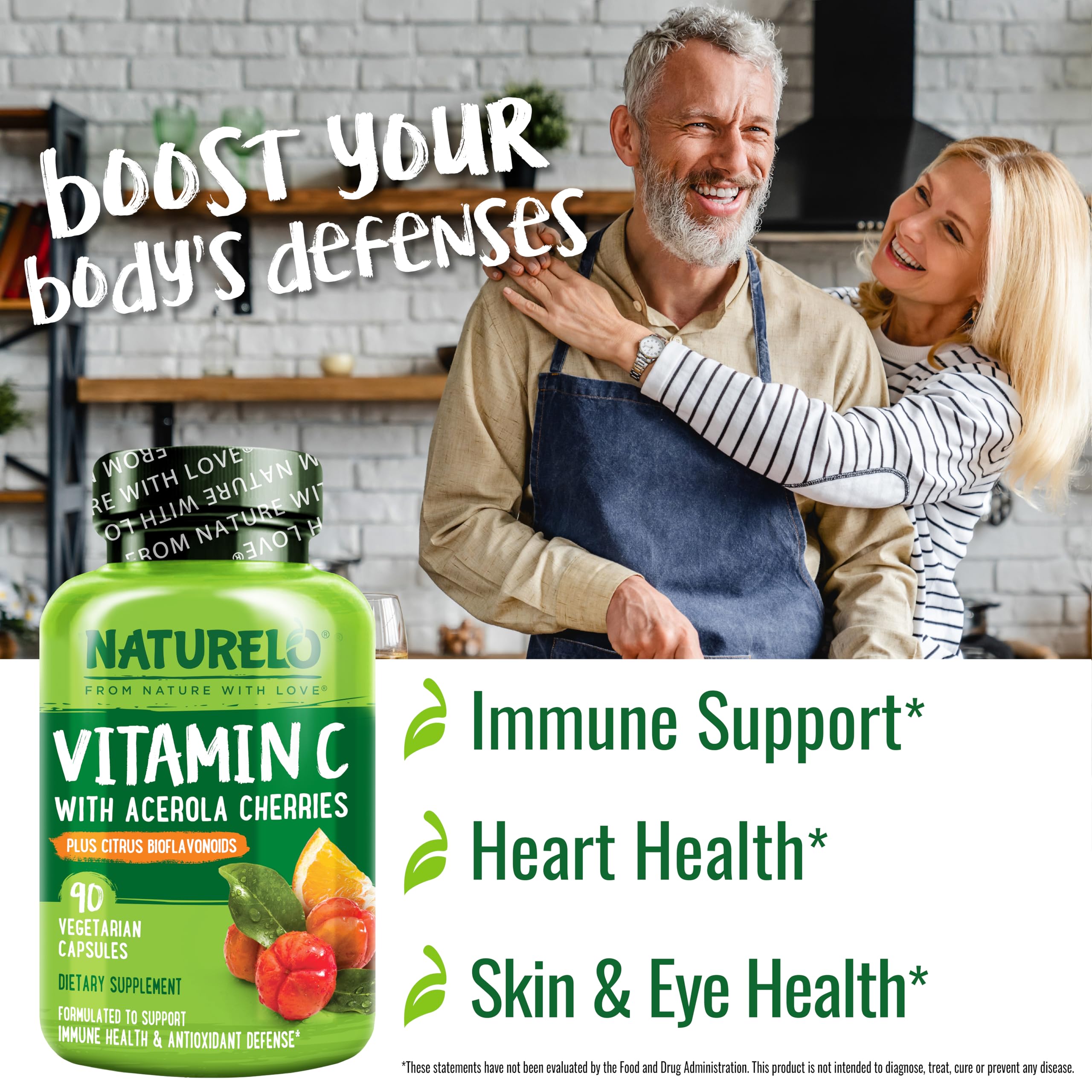NATURELO Vitamin C with Organic Acerola Cherry Extract and Citrus Bioflavonoids - Vegan Supplement - Immune Support - 500 mg VIT C per Cap NATURELO buy supplements canada