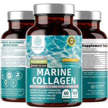 Hydrolyzed Marine Collagen with Hyaluronic Acid, Vitamin C, Theaflavin and Copper, Collagen Supplement for Women and Men for Radiant Skin, Hair & Nails, Number One Nutrition buy supplements canada