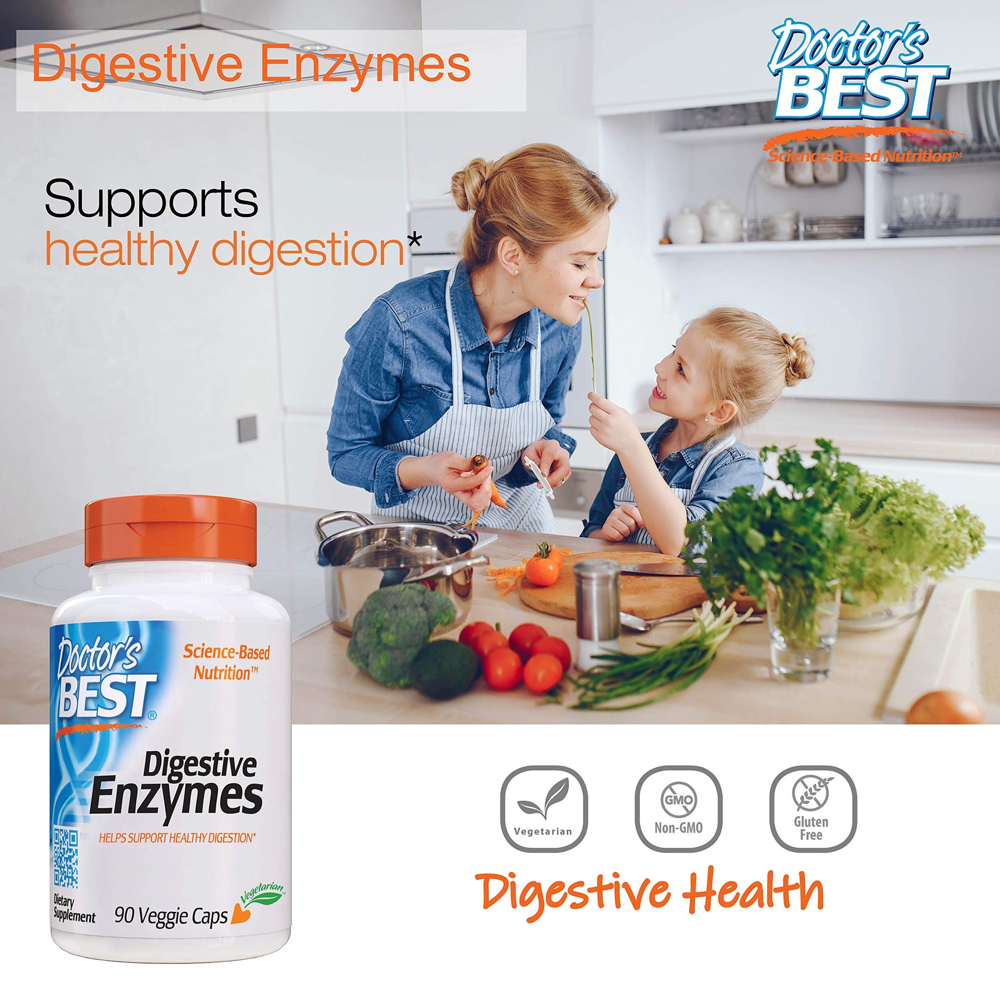 Doctor's Best Digestive Enzymes Non-GMO Vegetarian Gluten Free, 90 Cap Doctor's BEST buy supplements canada