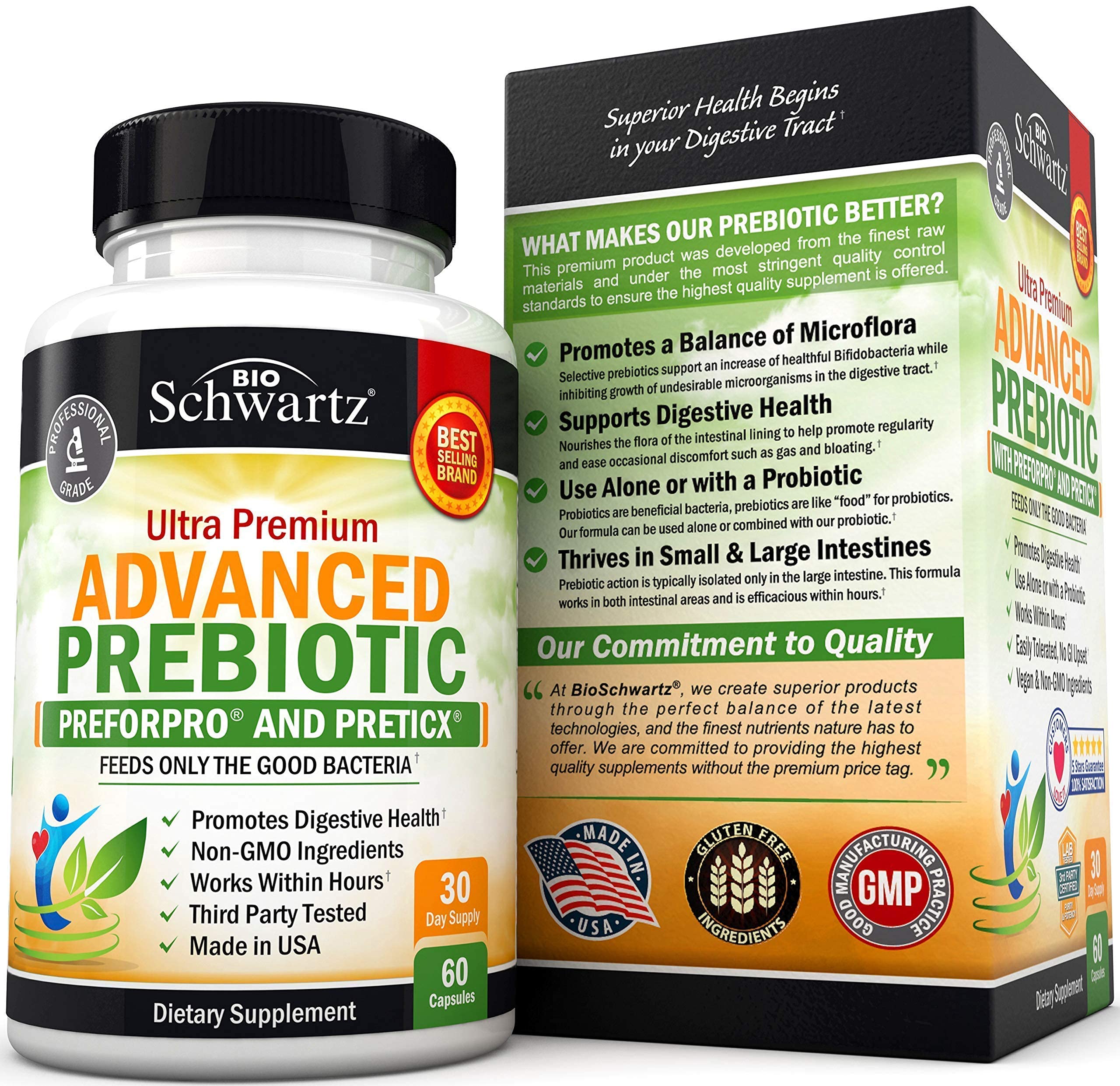 Prebiotics for Advanced Gut Health - Immune System Support & Dietary Fiber BioSchwartz buy supplements canada
