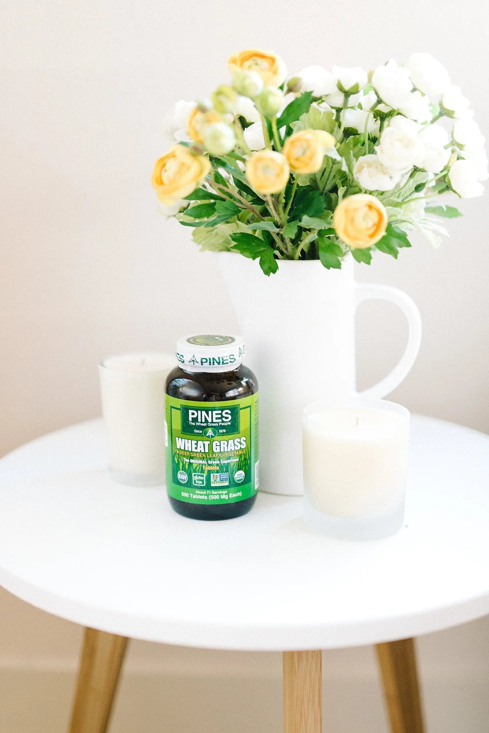 PINES Organic Wheat Grass, 250 Count Tablets | PINES Wheat Grass as featured in the new blockbuster film, Ocean's 8! Pines buy supplements canada