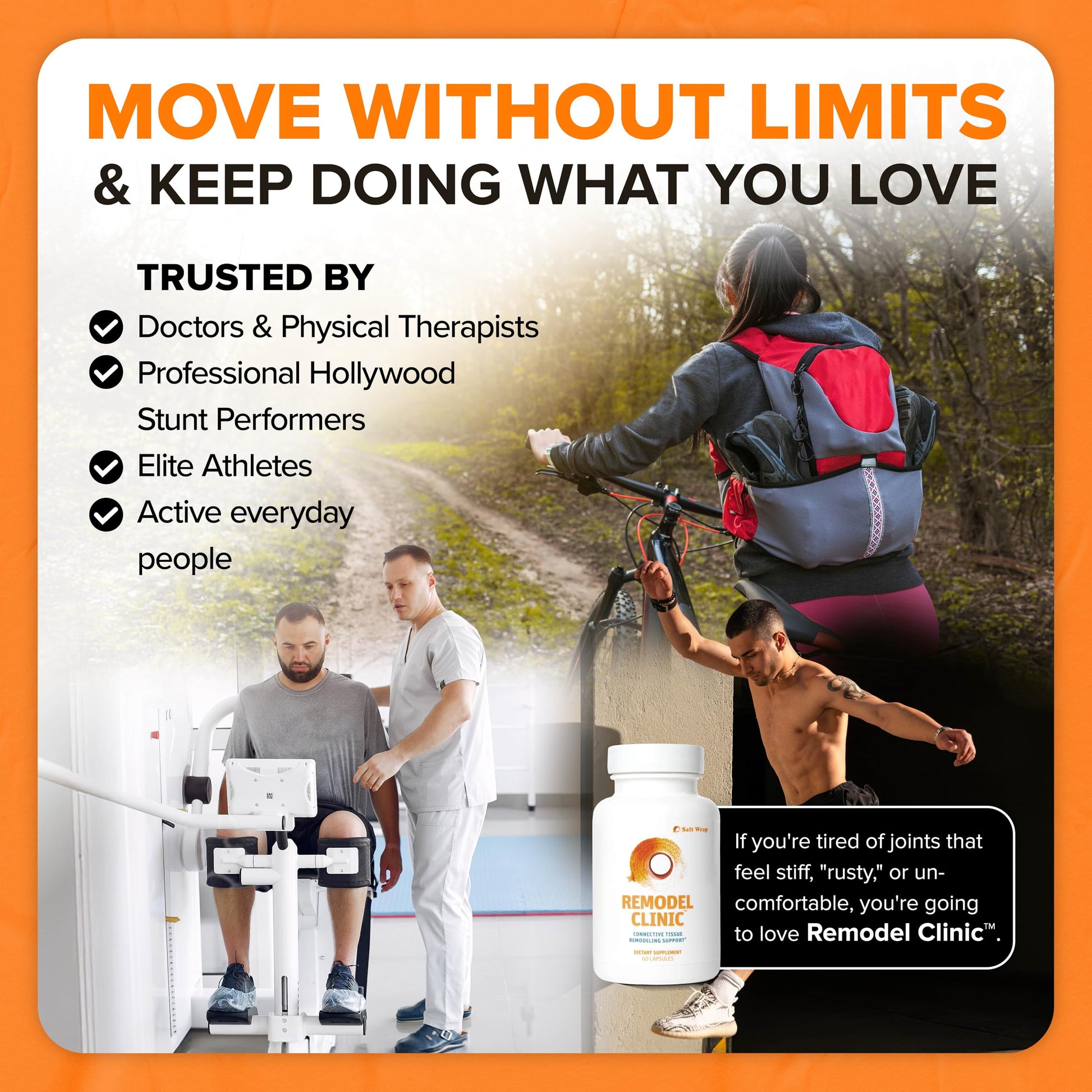 SaltWrap Remodel Clinic - Joint Remodeling Supplement for Senescent Cell Removal and Scar Tissue - Improve Mobility, Reduce Connective Tissue Stiffness - Fisetin, Quercetin, Bromelain - 60 Capsules SaltWrap buy supplements canada