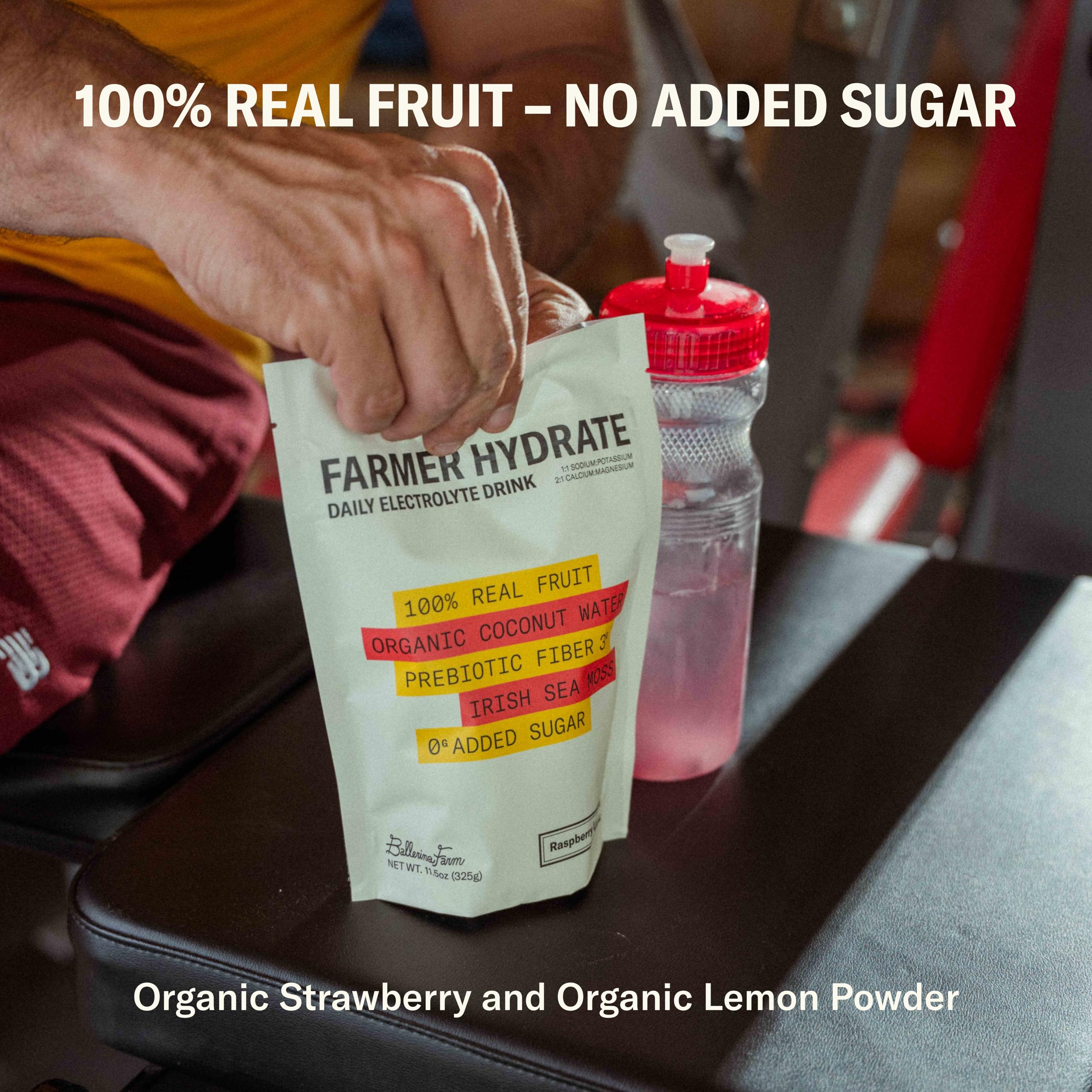 Ballerina Farm Farmer Hydrate, Daily Electrolytes Powder, Raspberry Lemonade, Hydration Drink Mix with Organic Coconut Water, Irish Sea Moss, Sea Salt, Prebiotic Fiber, No Added Sugar, 25 Servings Ballerina Farm buy supplements canada