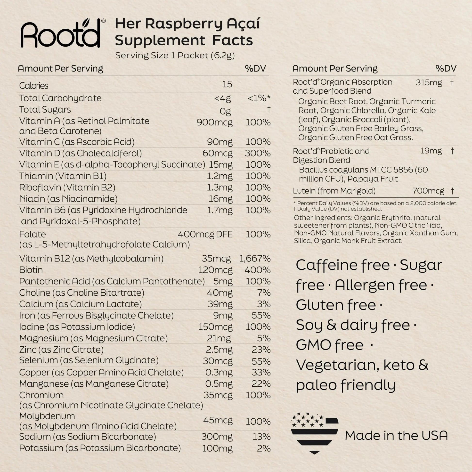 Root'd Multivitamin Powder for Women - 25 Vitamins & Minerals with 3X Electrolytes, 9 Organic Superfoods, Probiotics & Enzymes Root'd buy supplements canada