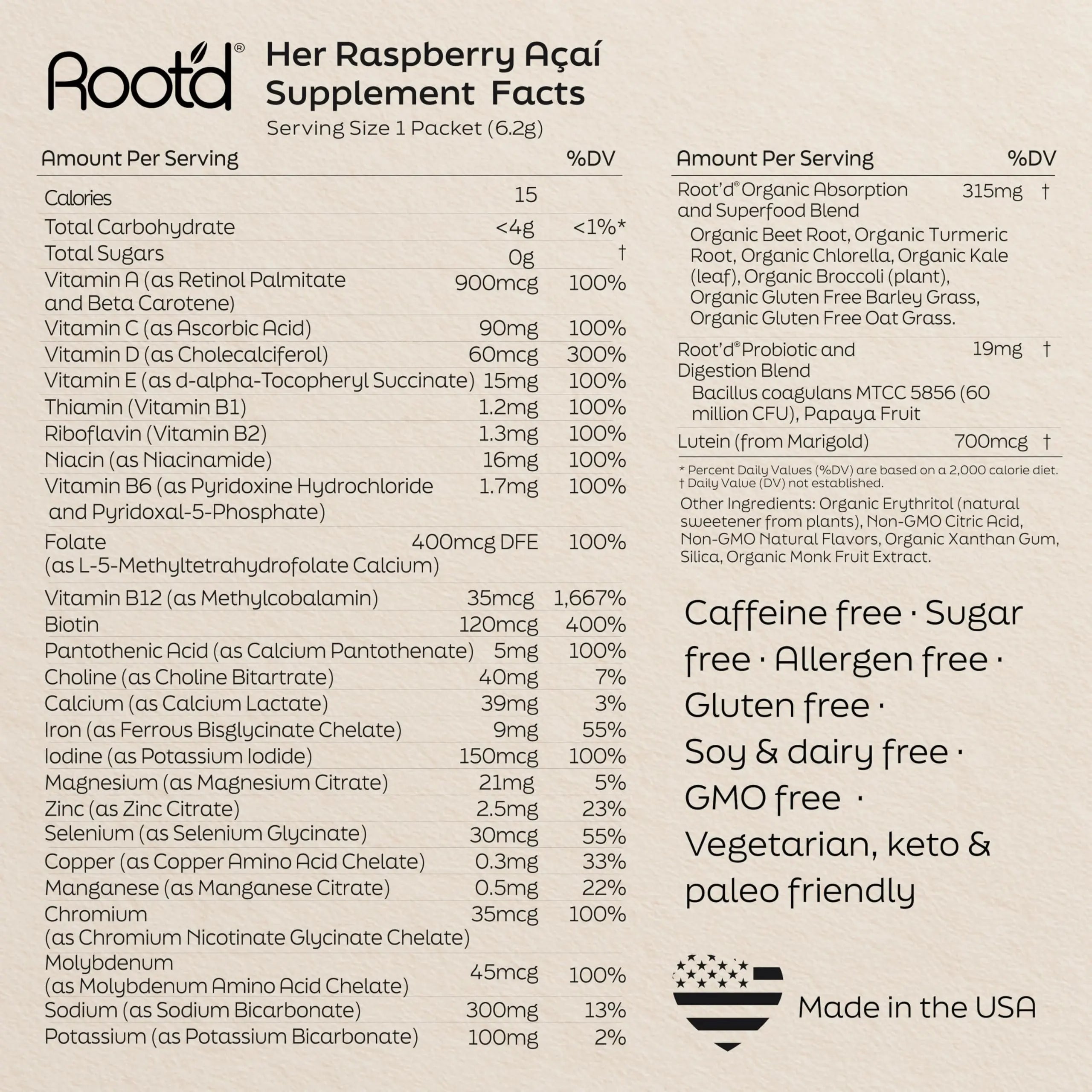 Root'd Multivitamin Powder for Women - 25 Vitamins & Minerals with 3X Electrolytes, 9 Organic Superfoods, Probiotics & Enzymes Root'd buy supplements canada