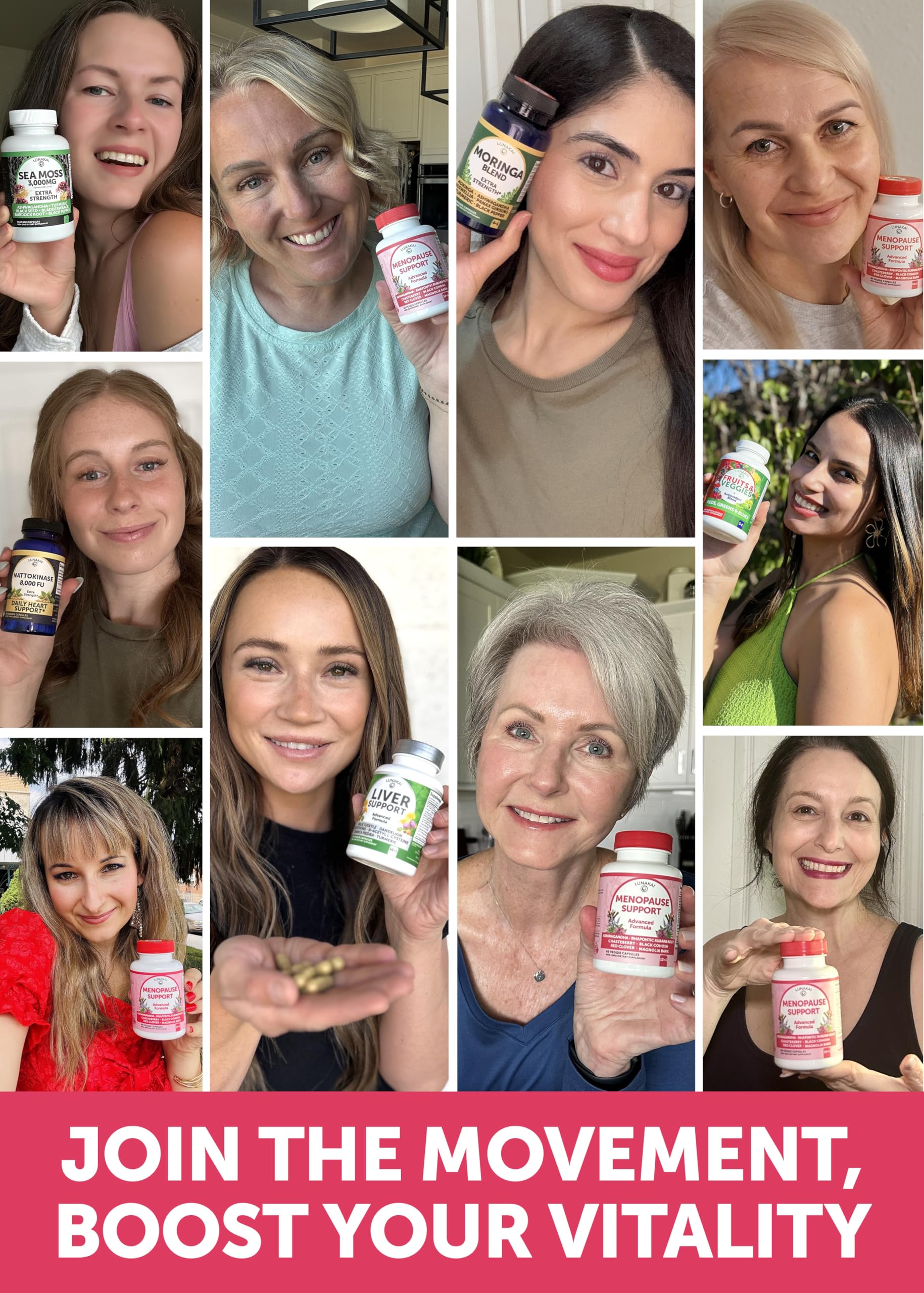 Lunakai USA Made Natural Menopause Supplements for Women – 13-in-1 Menopause Relief for Hot Flashes, Night Sweats, Sleep & Mood Support, 60ct Lunakai buy supplements canada