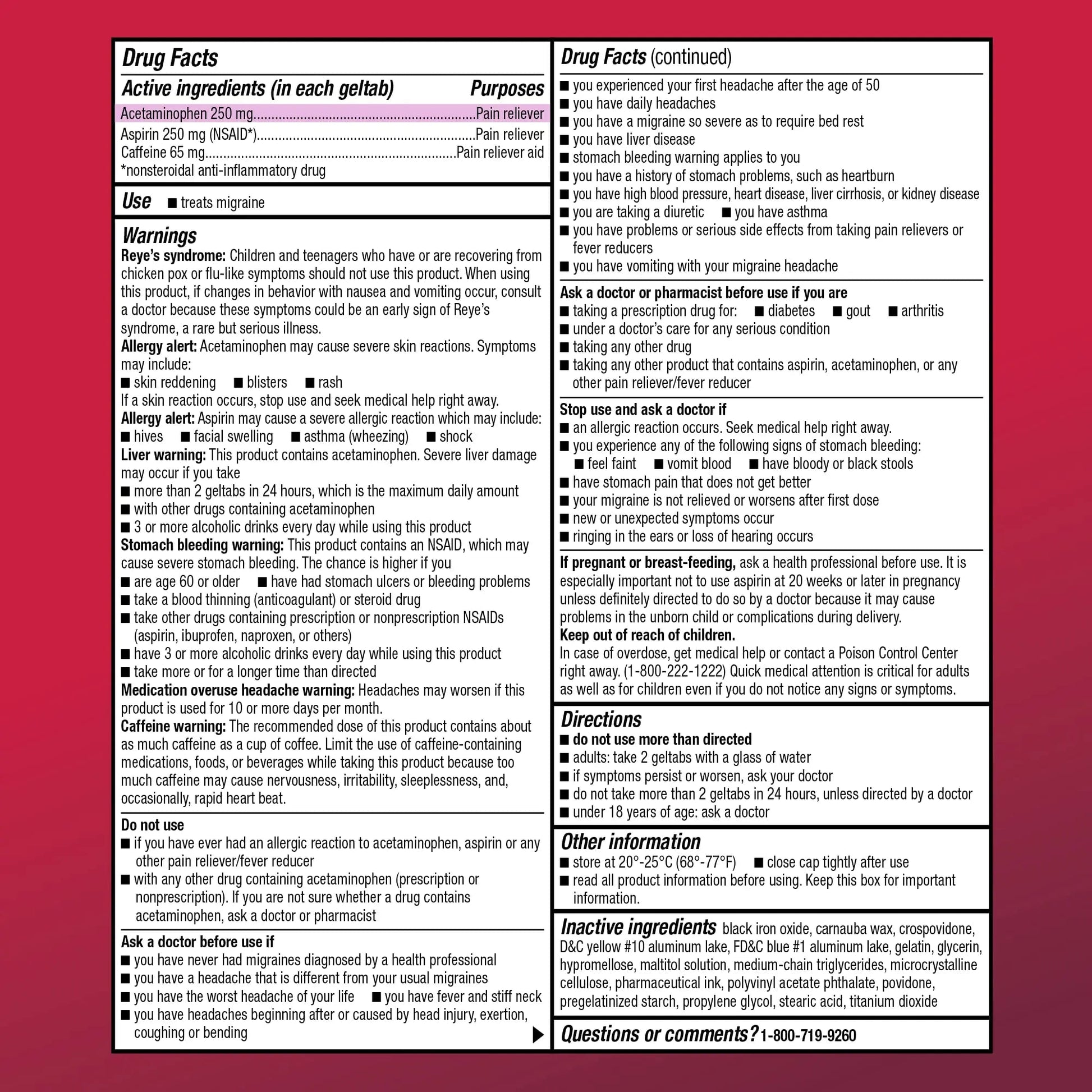 Amazon Basic Care Migraine Relief Geltabs, Pain Reliever, Acetaminophen 250 mg, Aspirin 250 mg (NSAID) and Caffeine 65 mg, Headache Relief, 80 Count Amazon Basic Care buy supplements canada