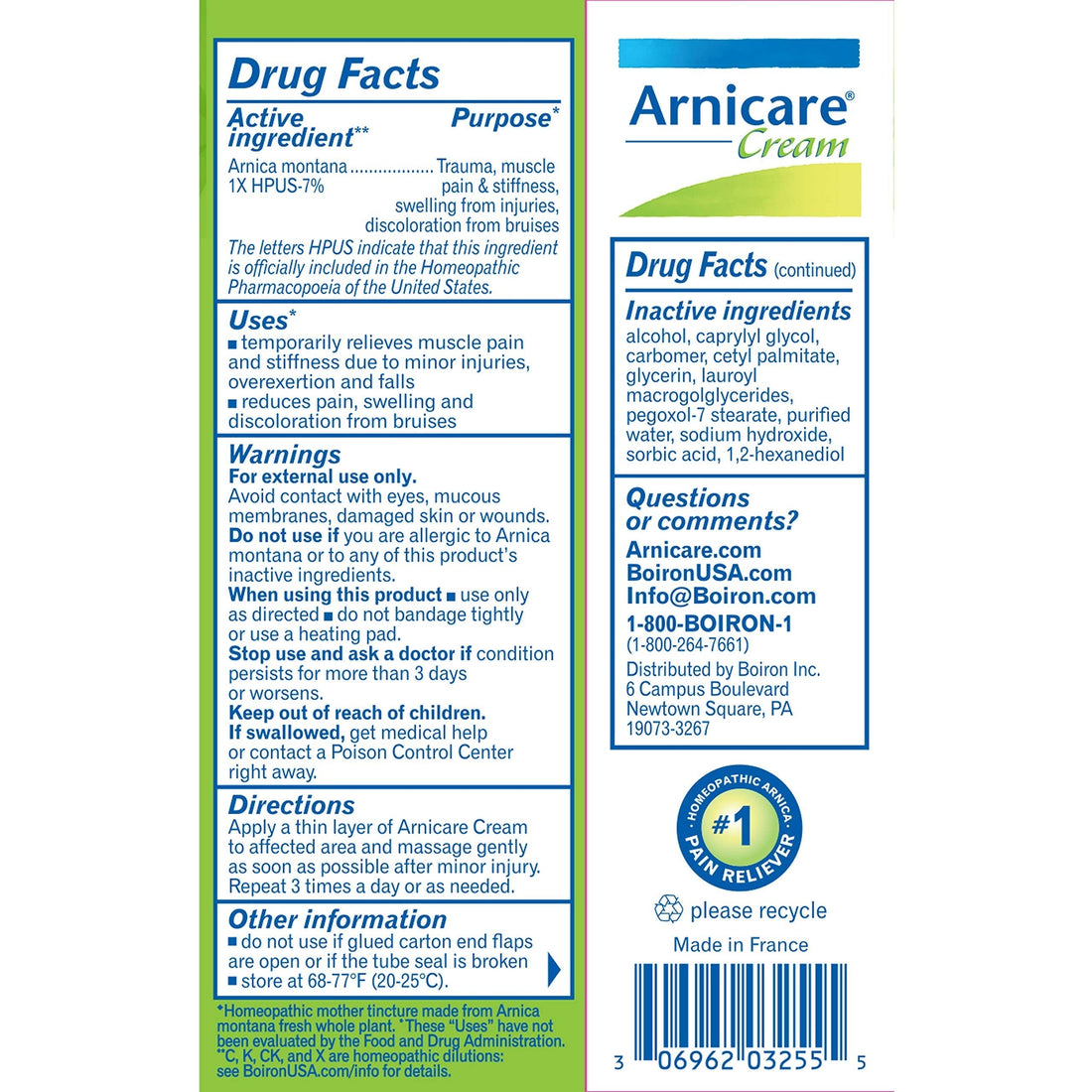 Boiron Arnicare Cream 1.33 oz (Pack of 4) Boiron buy supplements canada