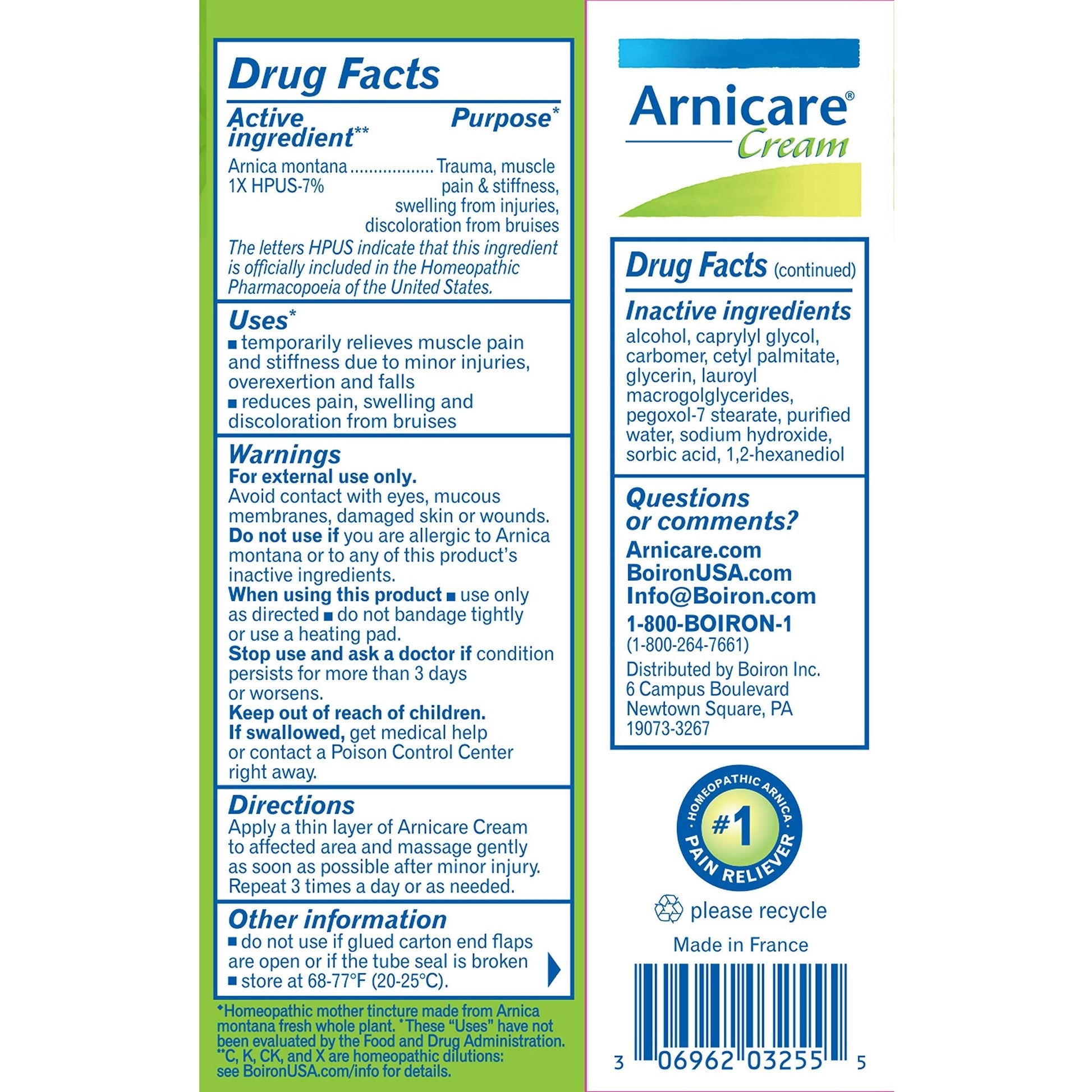 Boiron Arnicare Cream 1.33 oz (Pack of 4) Boiron buy supplements canada