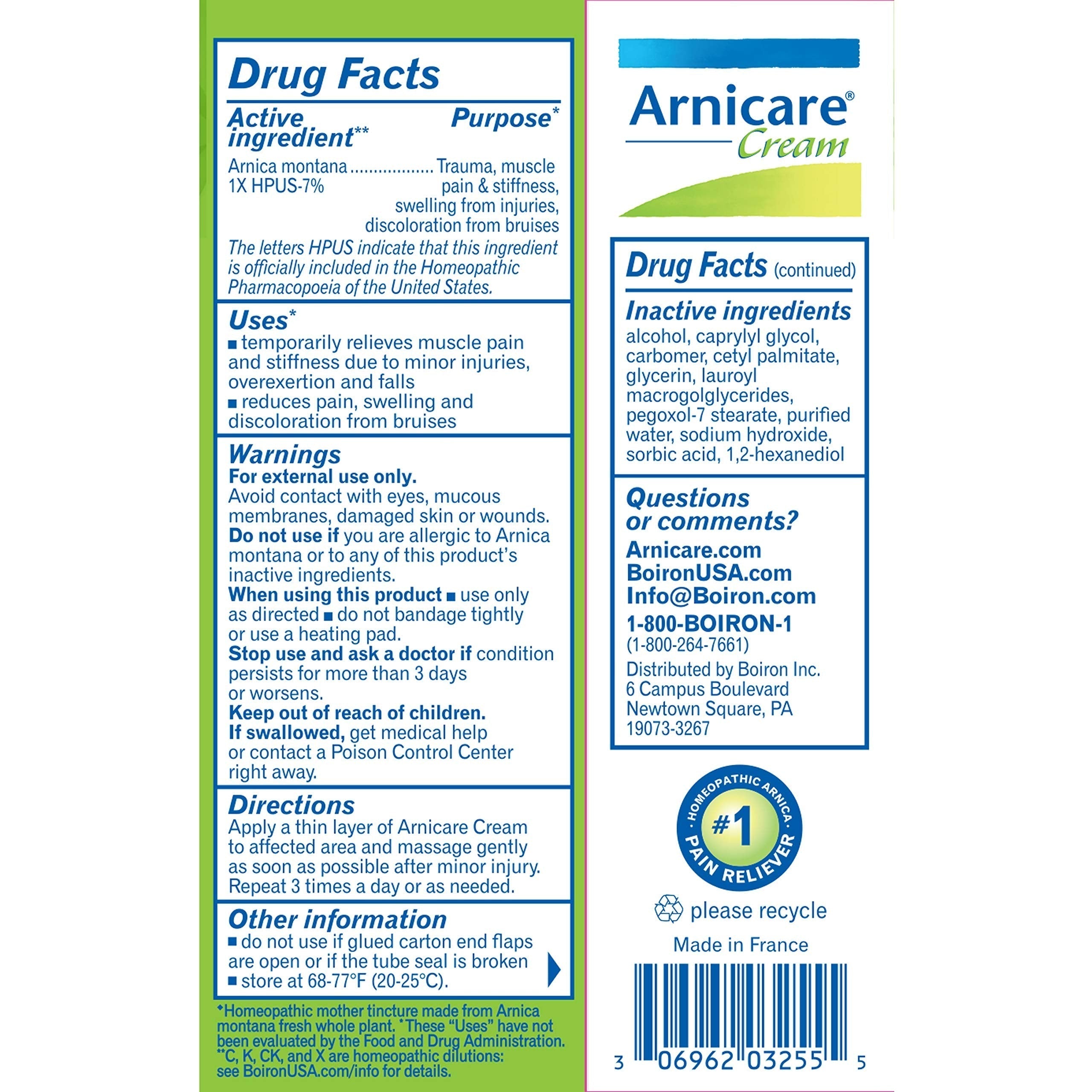 Boiron Arnicare Cream 1.33 oz (Pack of 4) Boiron buy supplements canada