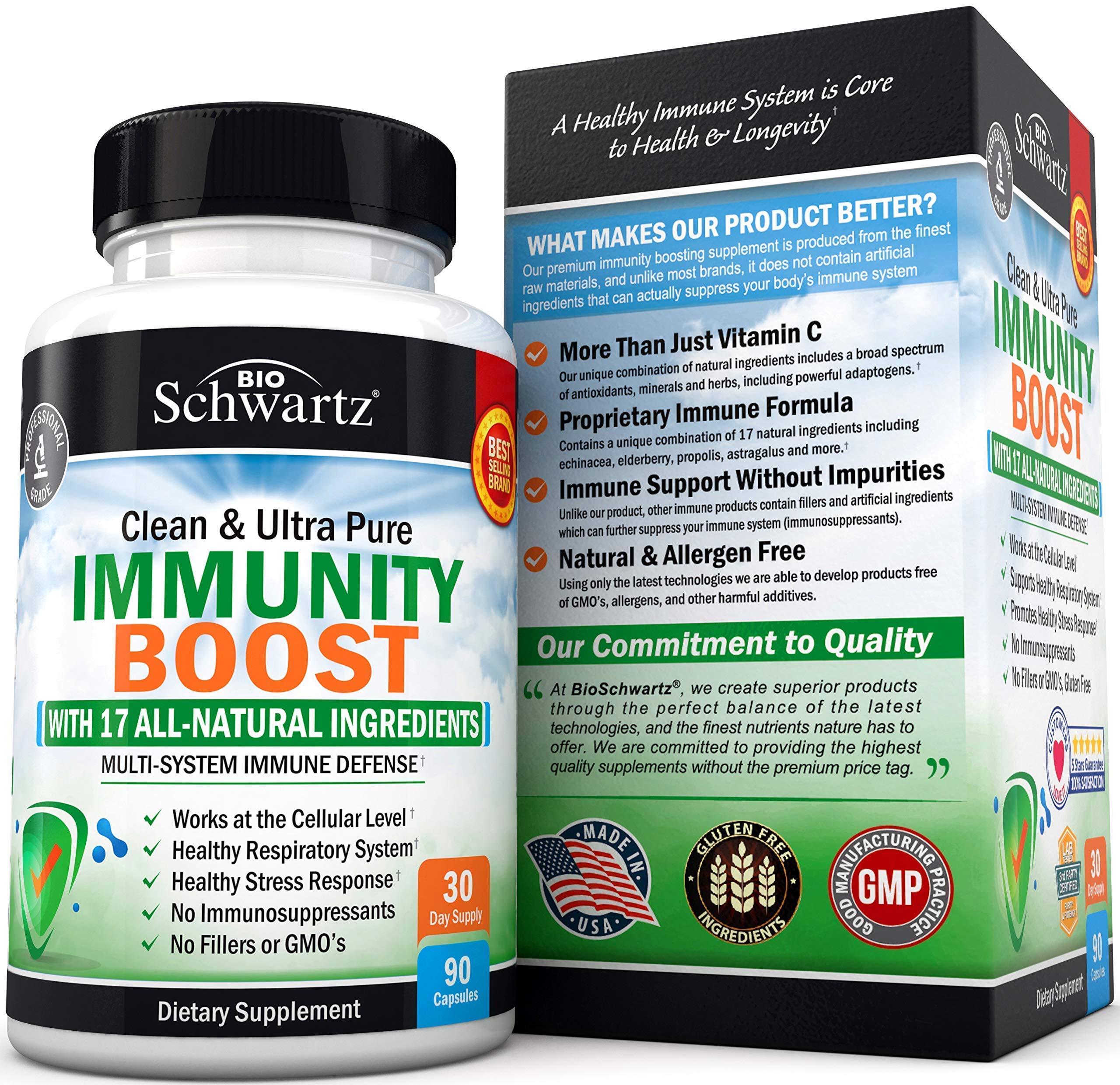 Immune Support Supplement with Vitamin C 1000mg Zinc Elderberry Extract Ginger BioSchwartz buy supplements canada