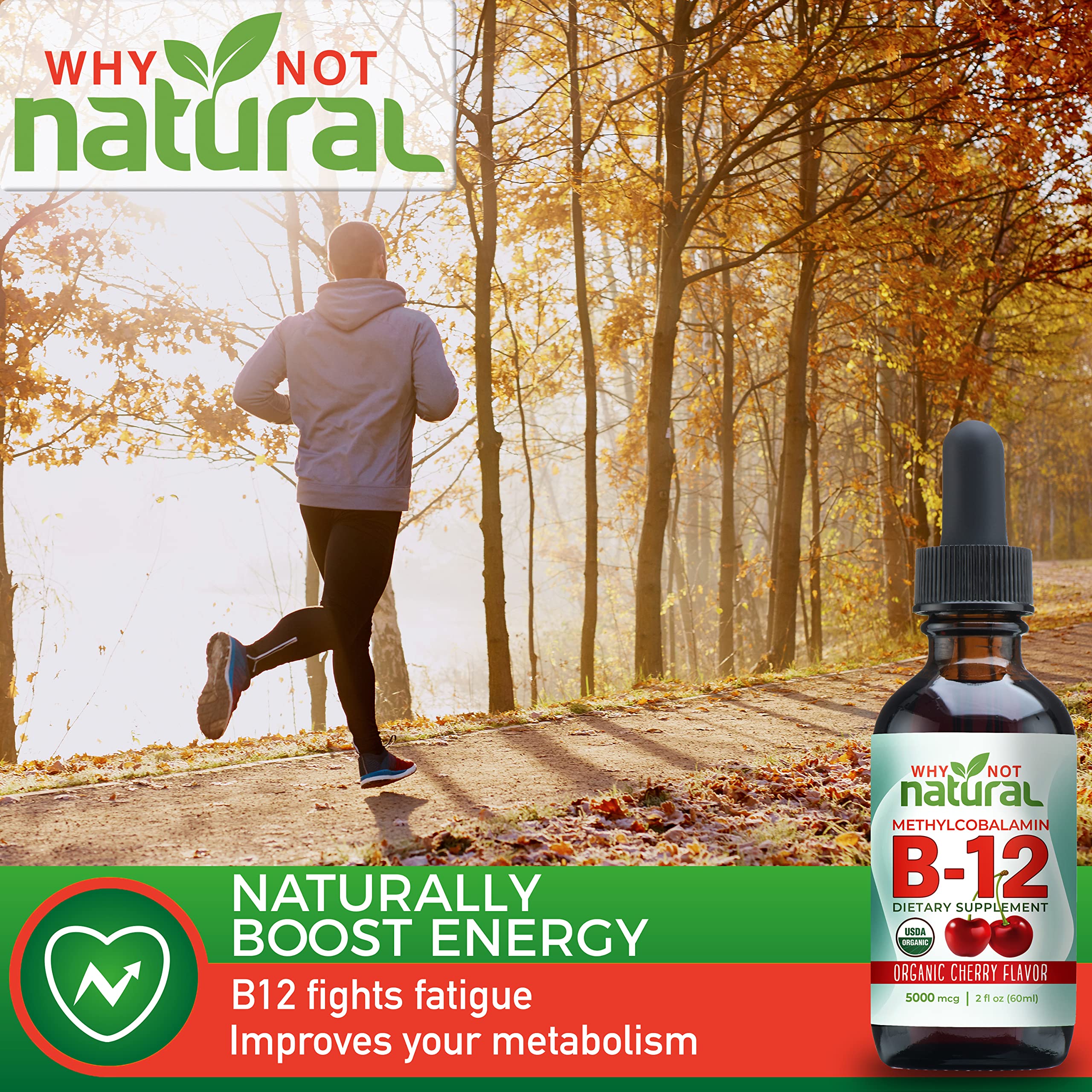 Why Not Natural Organic Vitamin B12 Liquid - Sublingual Extra Strength 60 x 5000 mcg Why Not Natural buy supplements canada