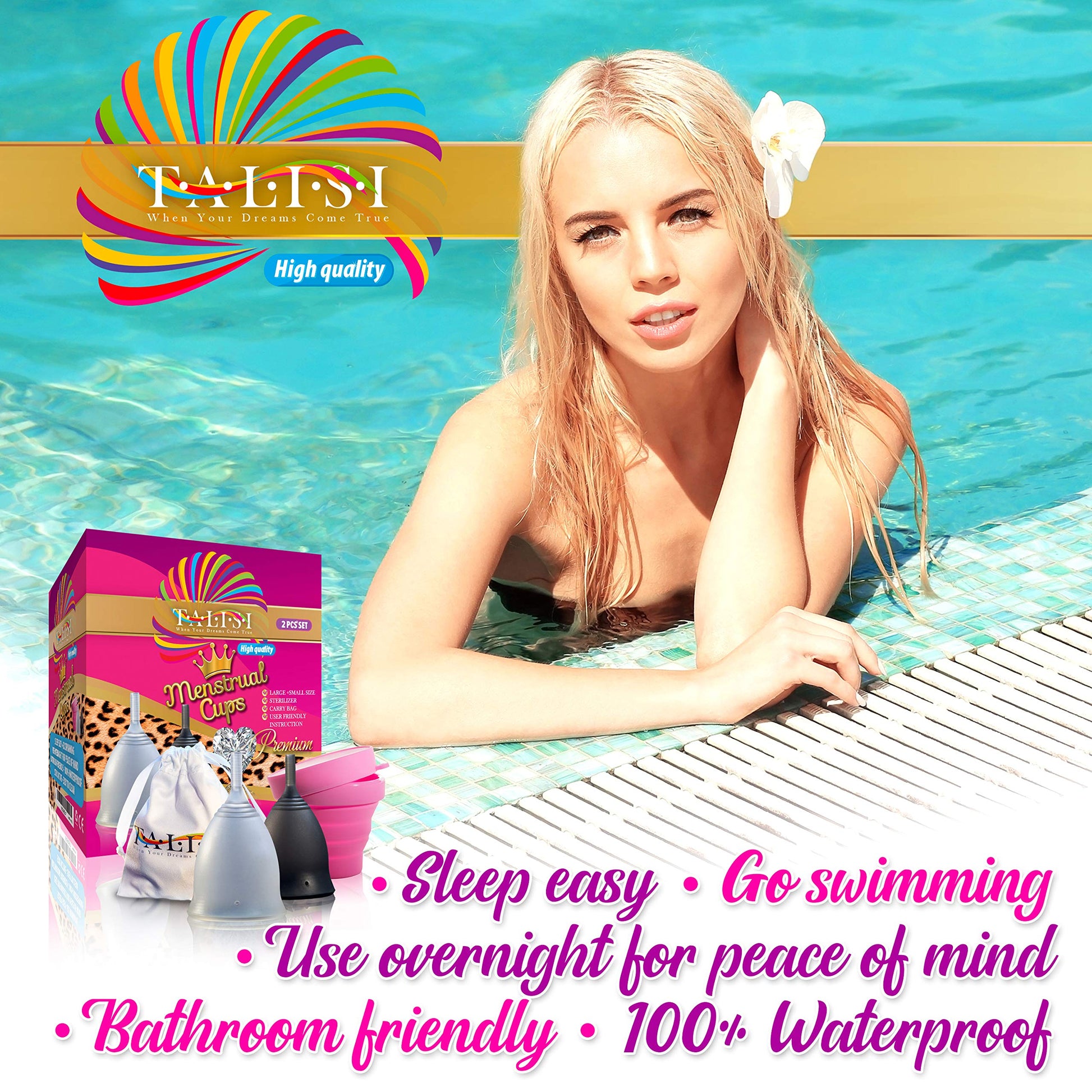 Talisi Soft Menstrual Cups Set of 2 - Reusable Period Cup for Women with Collapsible Case Holder Sterilizer TALISI WHEN YOUR DREAMS COME TRUE buy supplements canada