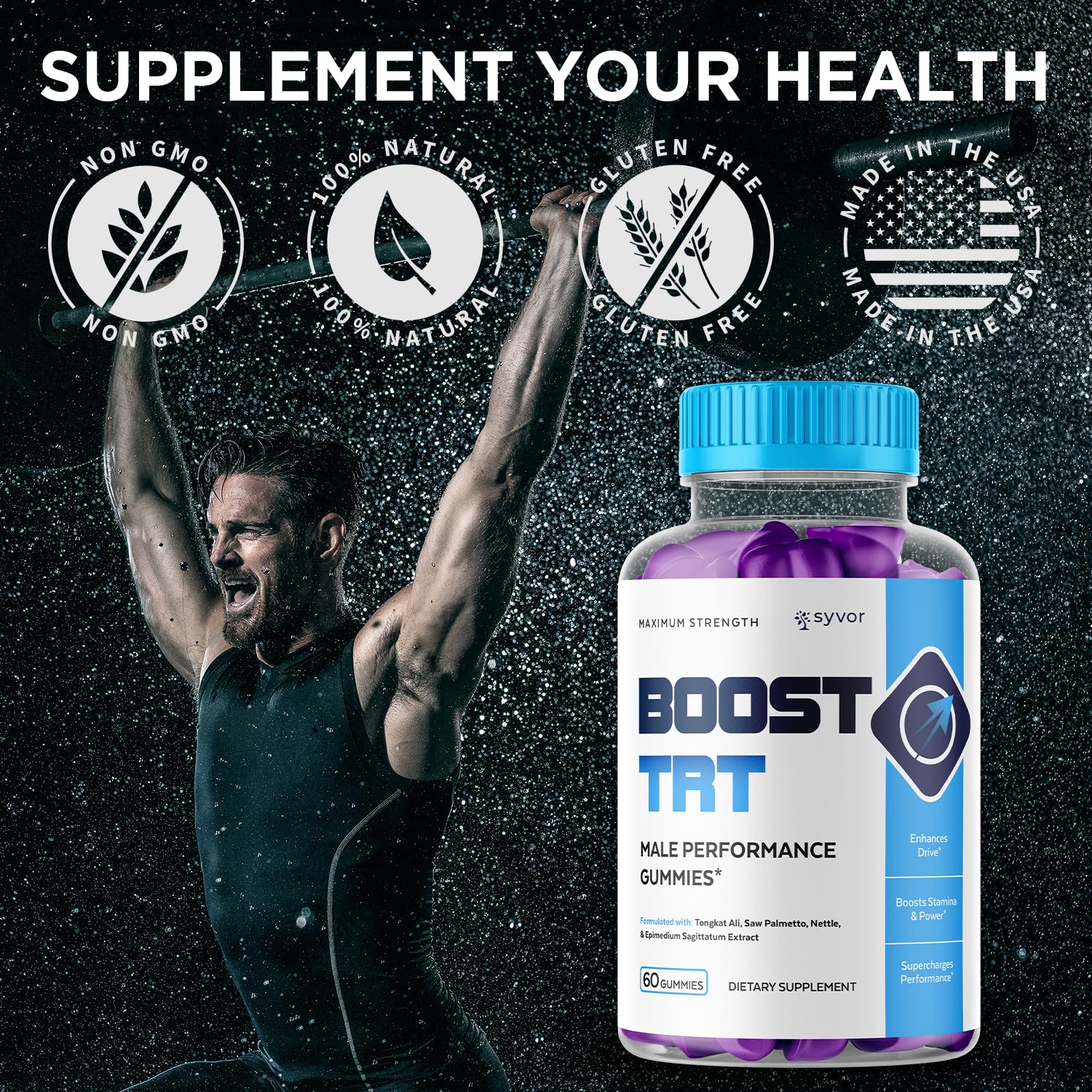 Boost TRT Gummies for Men, Official Boost TRT Male Performance Gummys with Natural Ingredients, Advanced BoostTRT Men's Gummy Supplement with Maximum Strength Premium Vitamins (60 Gummies) Syvor buy supplements canada