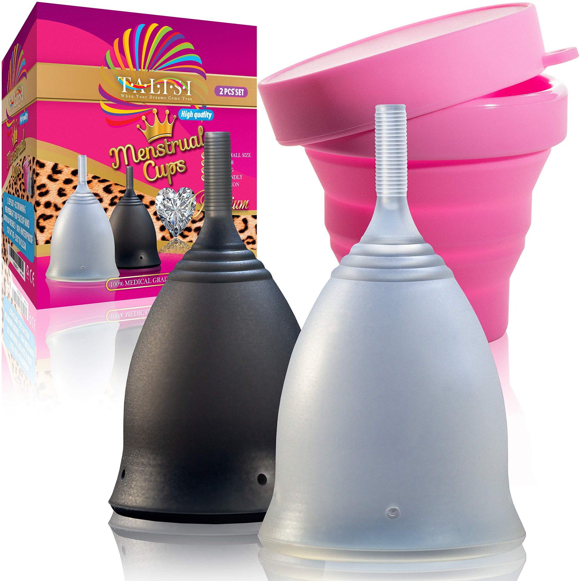Talisi Soft Menstrual Cups Set of 2 - Reusable Period Cup for Women with Collapsible Case Holder Sterilizer TALISI WHEN YOUR DREAMS COME TRUE buy supplements canada